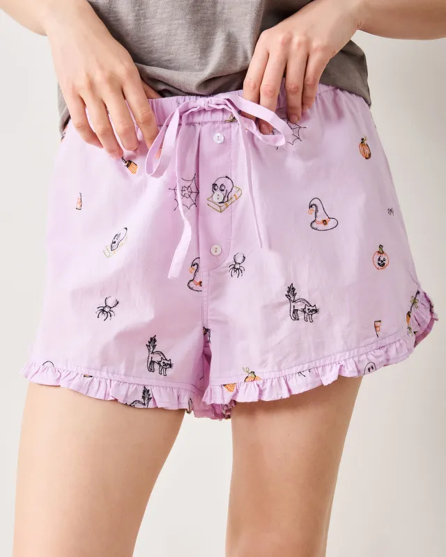 October Traditions - Ruffle Shorts - Purple Spell sold by Printfresh