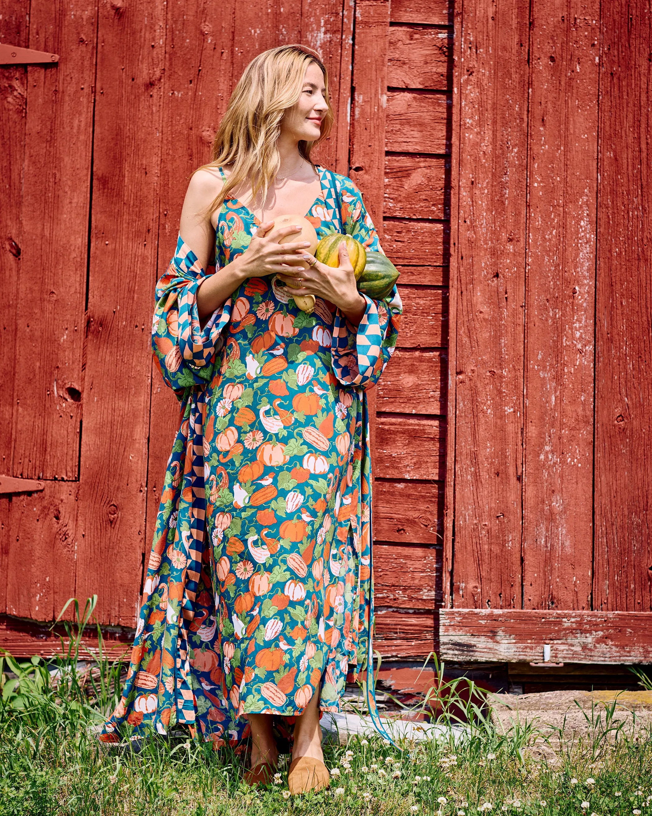 Pumpkin Patch - Eco Satin Chic to Sleep Nightie - Midnight Harvest sold by Printfresh product image thumbnail 2