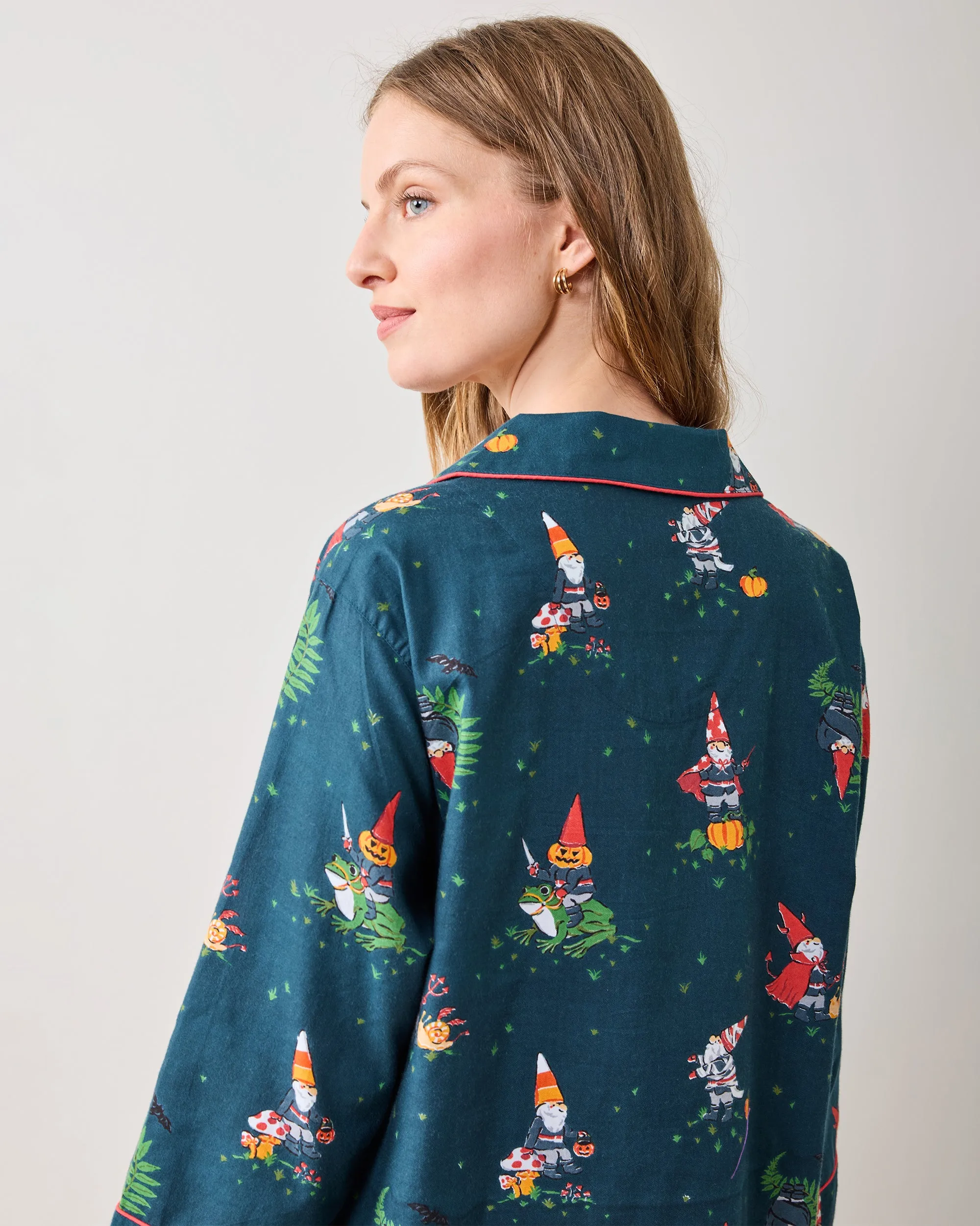 Mischief Night - Lightweight Flannel Sleep Shirt - Nightfall Blue sold by Printfresh product image thumbnail 4