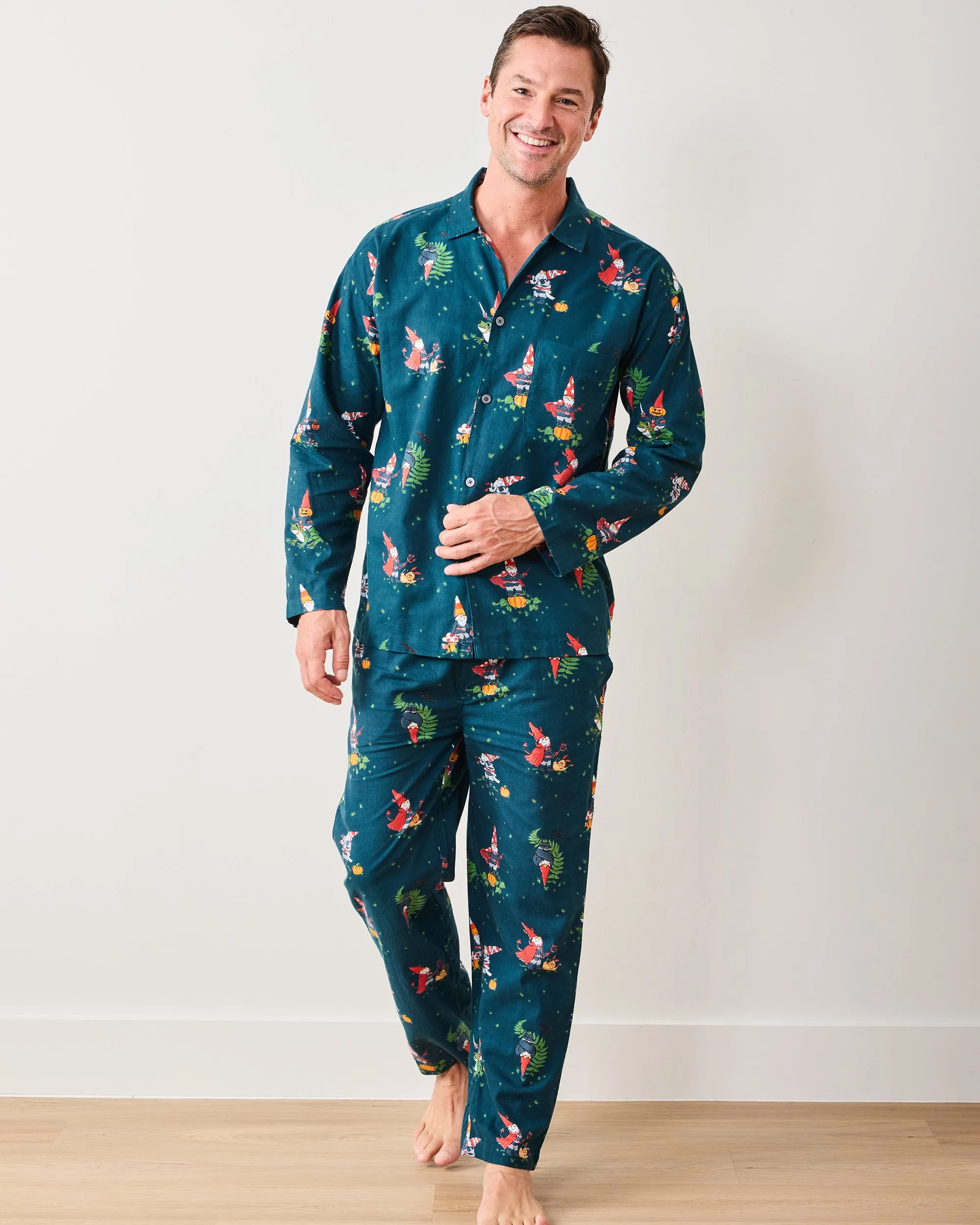 Mischief Night - Men's Lightweight Flannel Long PJ Set - Nightfall Blue sold by Printfresh product image thumbnail 2