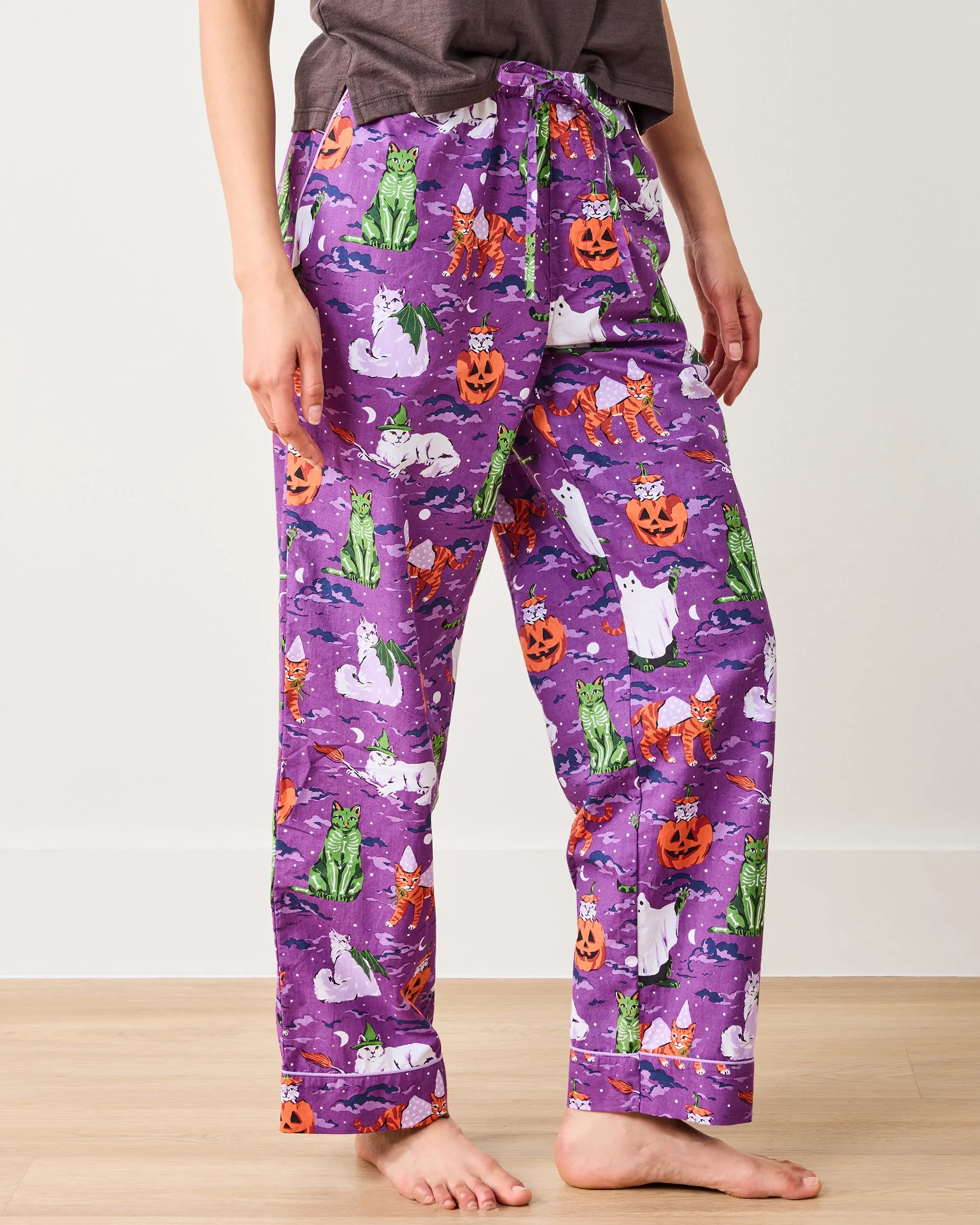 Halloween House Cats - PJ Pants - Purple Tonic sold by Printfresh