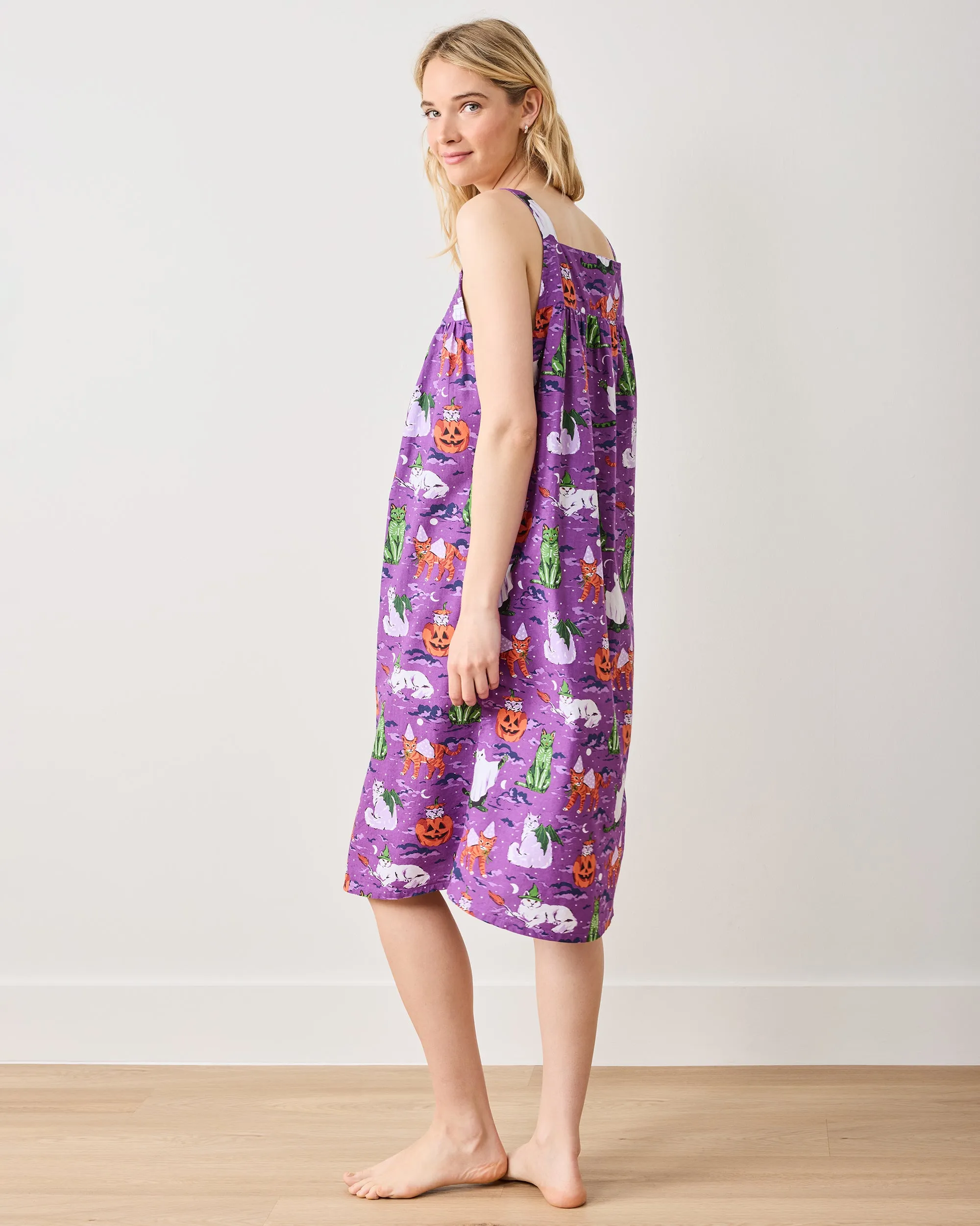 Halloween House Cats - Back to Bed Nightgown - Purple Tonic sold by Printfresh product image thumbnail 5