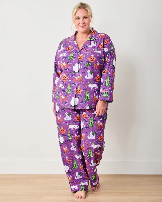 Halloween House Cats - Tall Long PJ Set - Purple Tonic sold by Printfresh