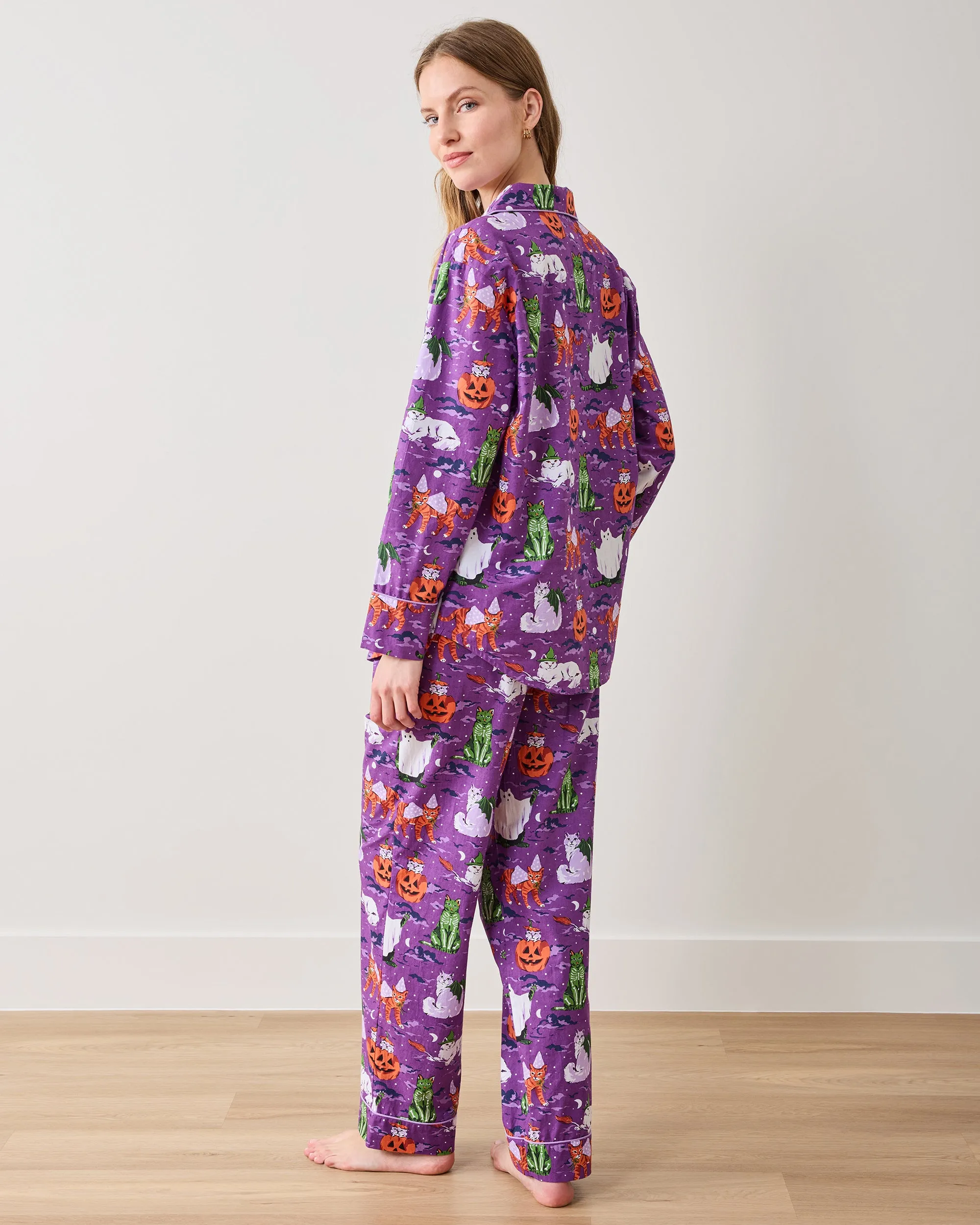 Halloween House Cats - Tall Long PJ Set - Purple Tonic sold by Printfresh product image thumbnail 5