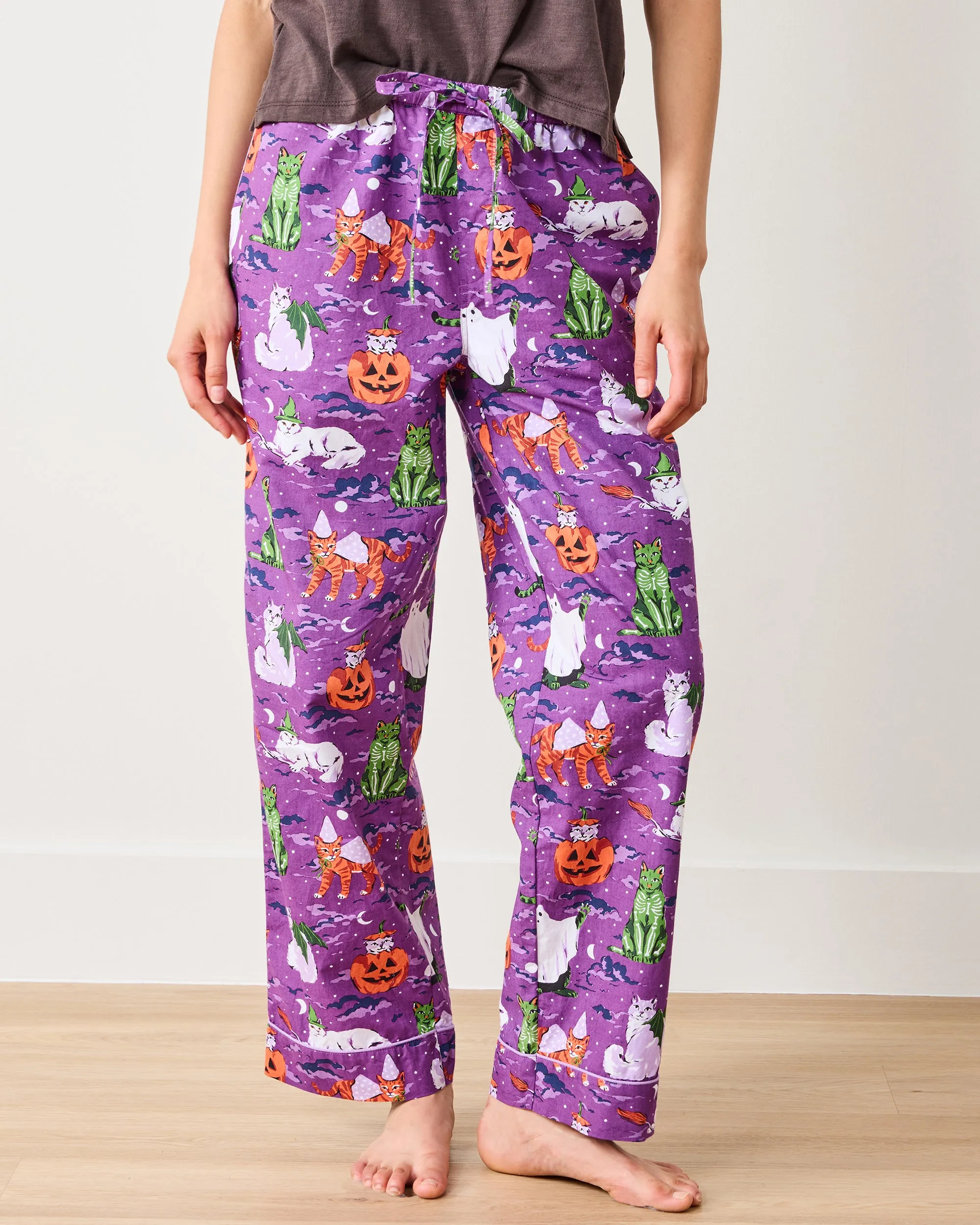 Halloween House Cats - Tall PJ Pants - Purple Tonic sold by Printfresh product image thumbnail 3