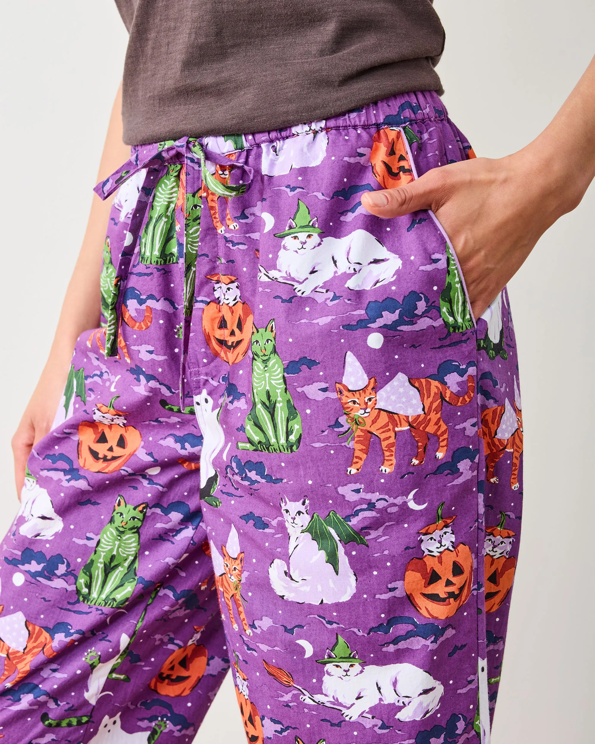Halloween House Cats - Tall PJ Pants - Purple Tonic sold by Printfresh product image thumbnail 4