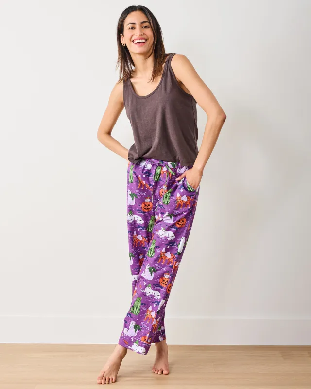 Halloween House Cats - Tall PJ Pants - Purple Tonic sold by Printfresh