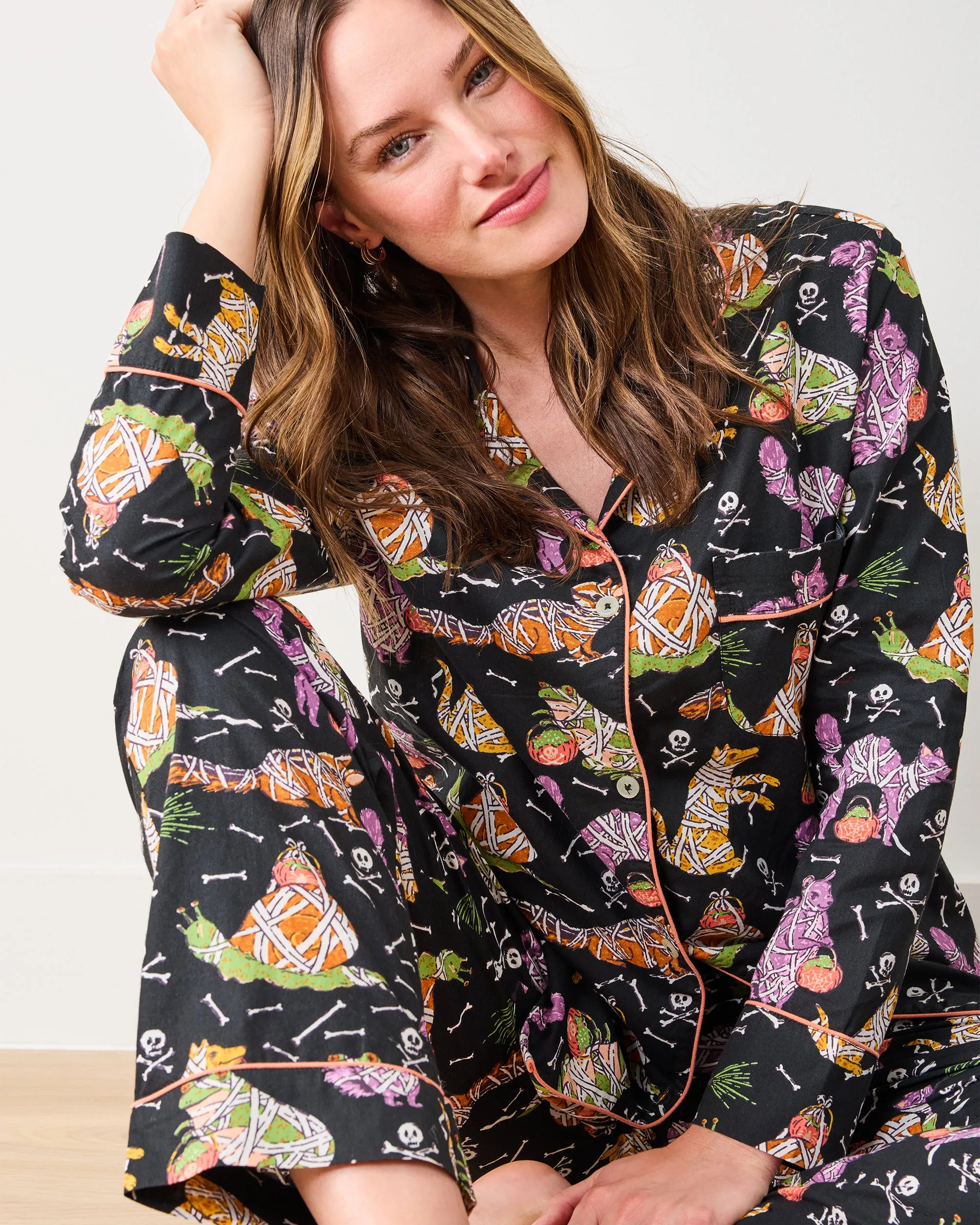 Monster Mash - Long PJ Set - Haunted House sold by Printfresh product image thumbnail 4