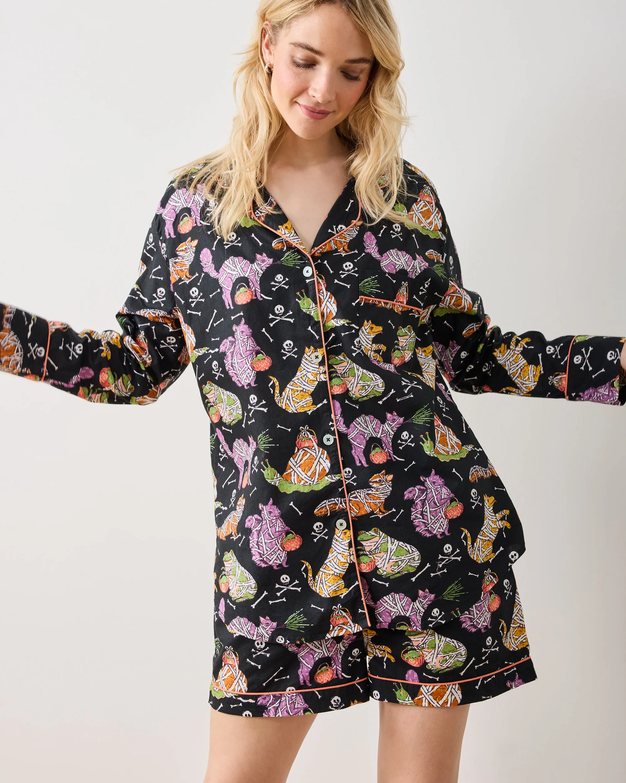 Monster Mash - Long Sleeve Top & Shorts Set - Haunted House sold by Printfresh product image thumbnail 2