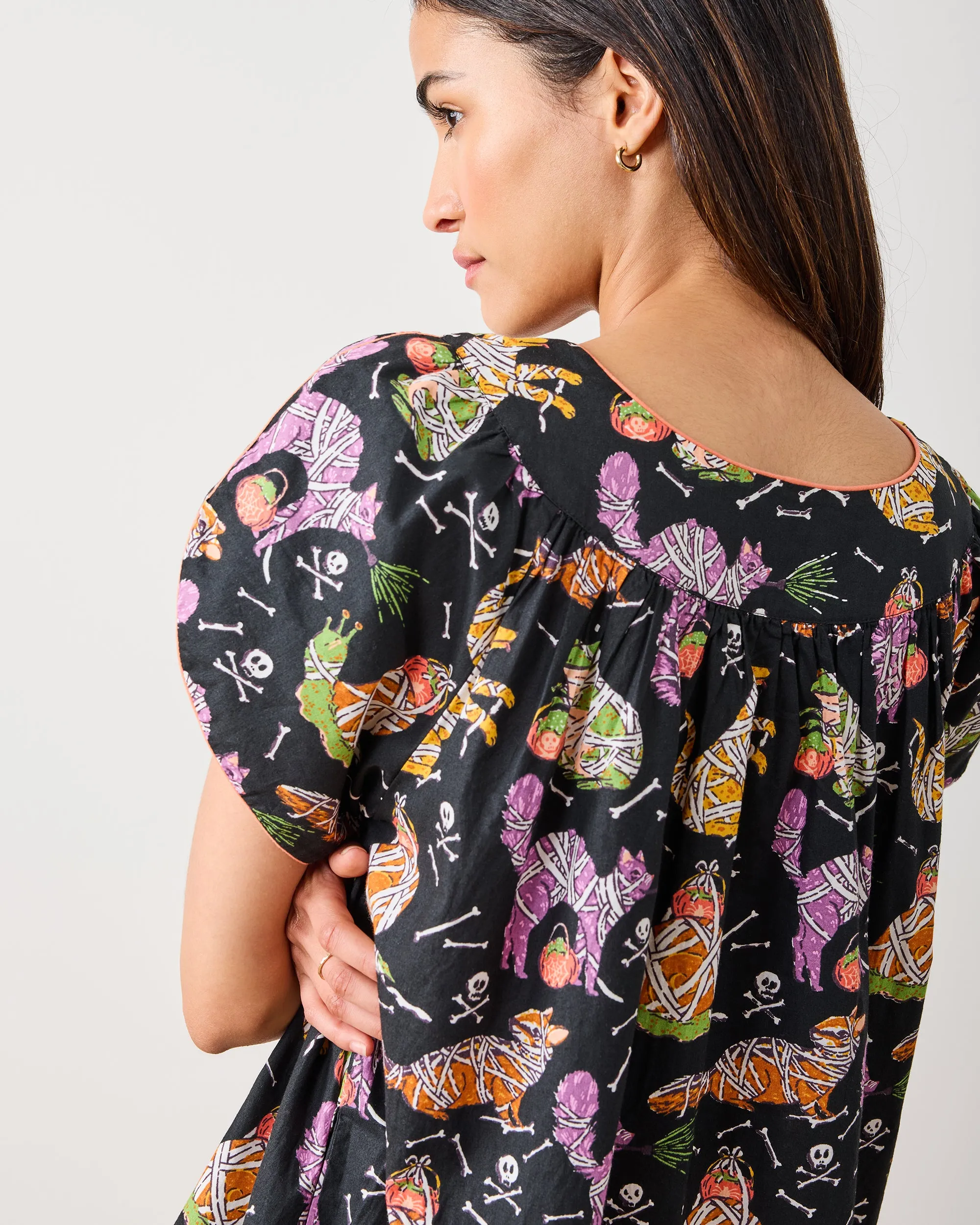 Monster Mash - Retro Dreams Nightgown - Haunted House sold by Printfresh product image thumbnail 3