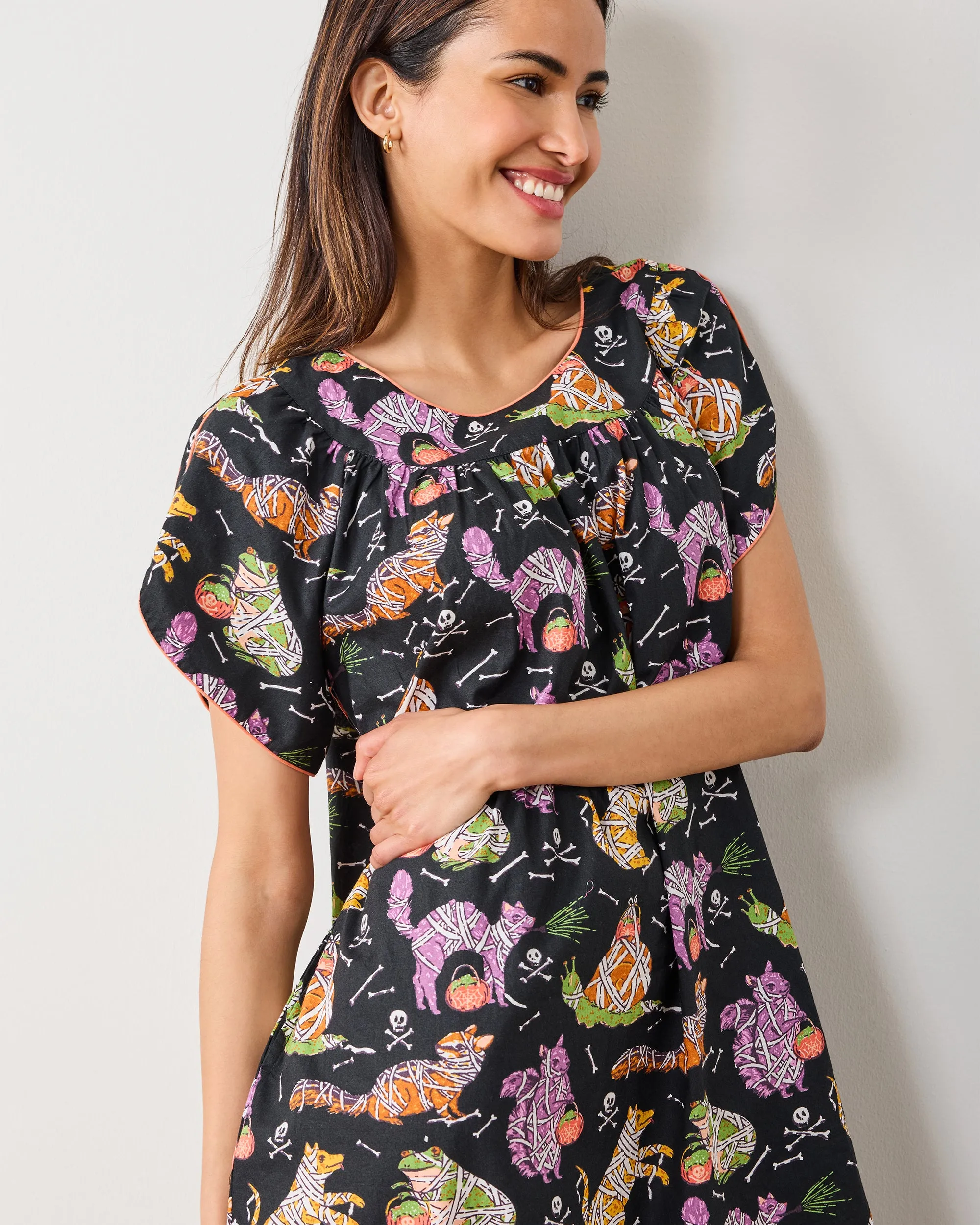 Monster Mash - Retro Dreams Nightgown - Haunted House sold by Printfresh product image thumbnail 5