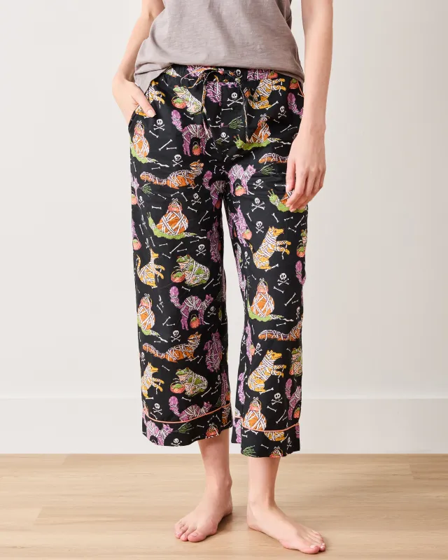 Monster Mash - Cropped PJ Pants - Haunted House sold by Printfresh