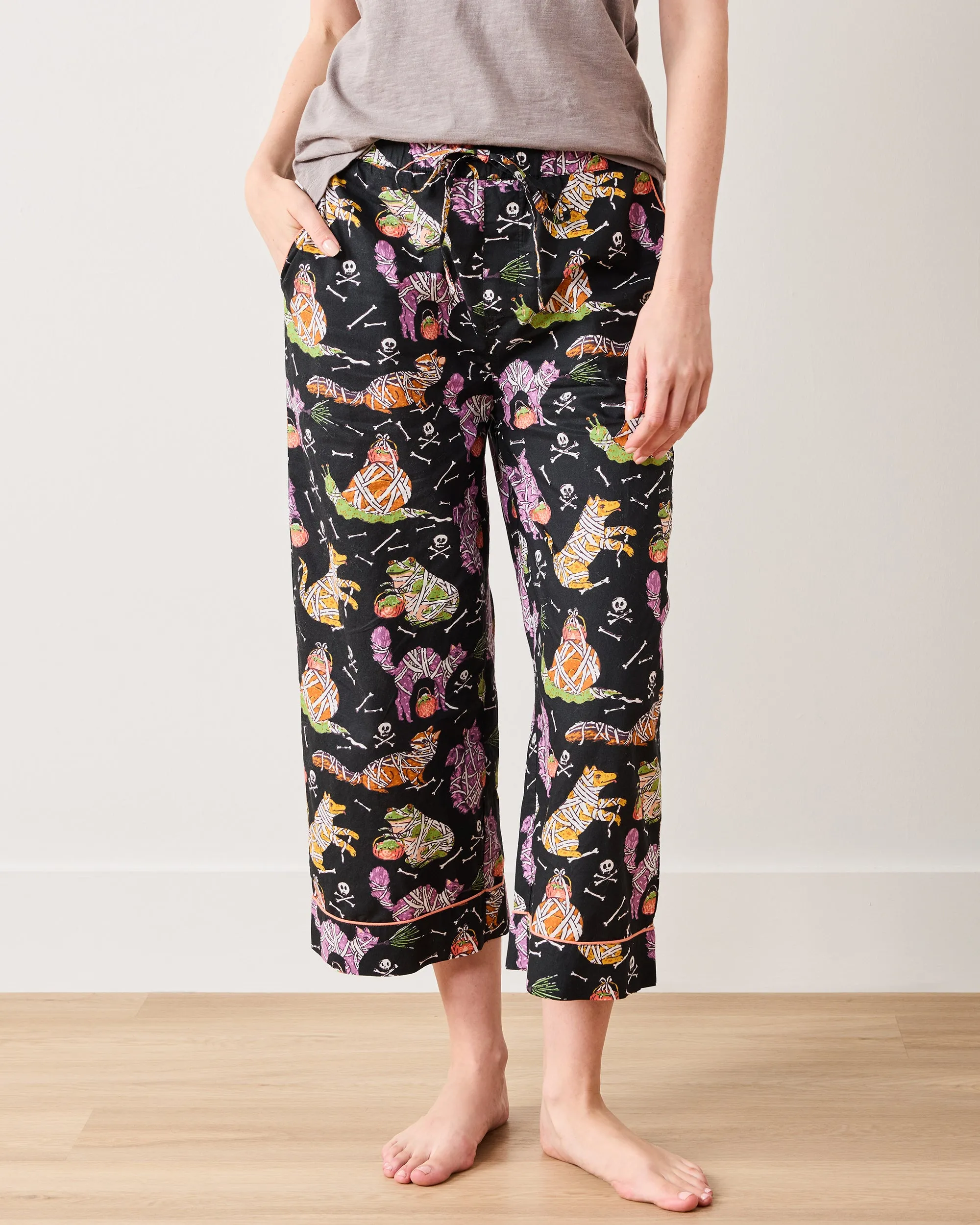 Monster Mash - Cropped PJ Pants - Haunted House sold by Printfresh