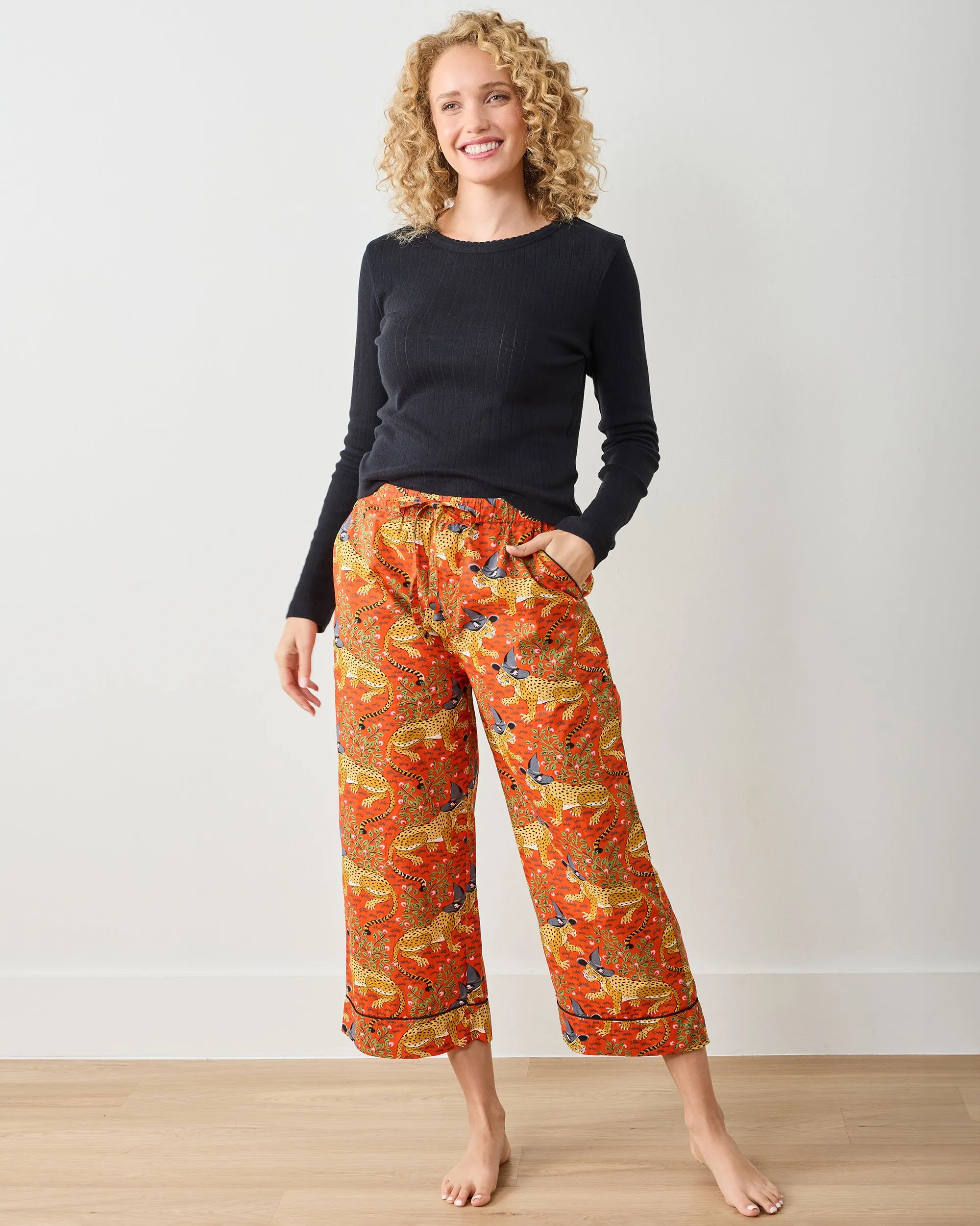 Witchy Bagheera - Cropped PJ Pants - Pumpkin Spice sold by Printfresh product image thumbnail 2