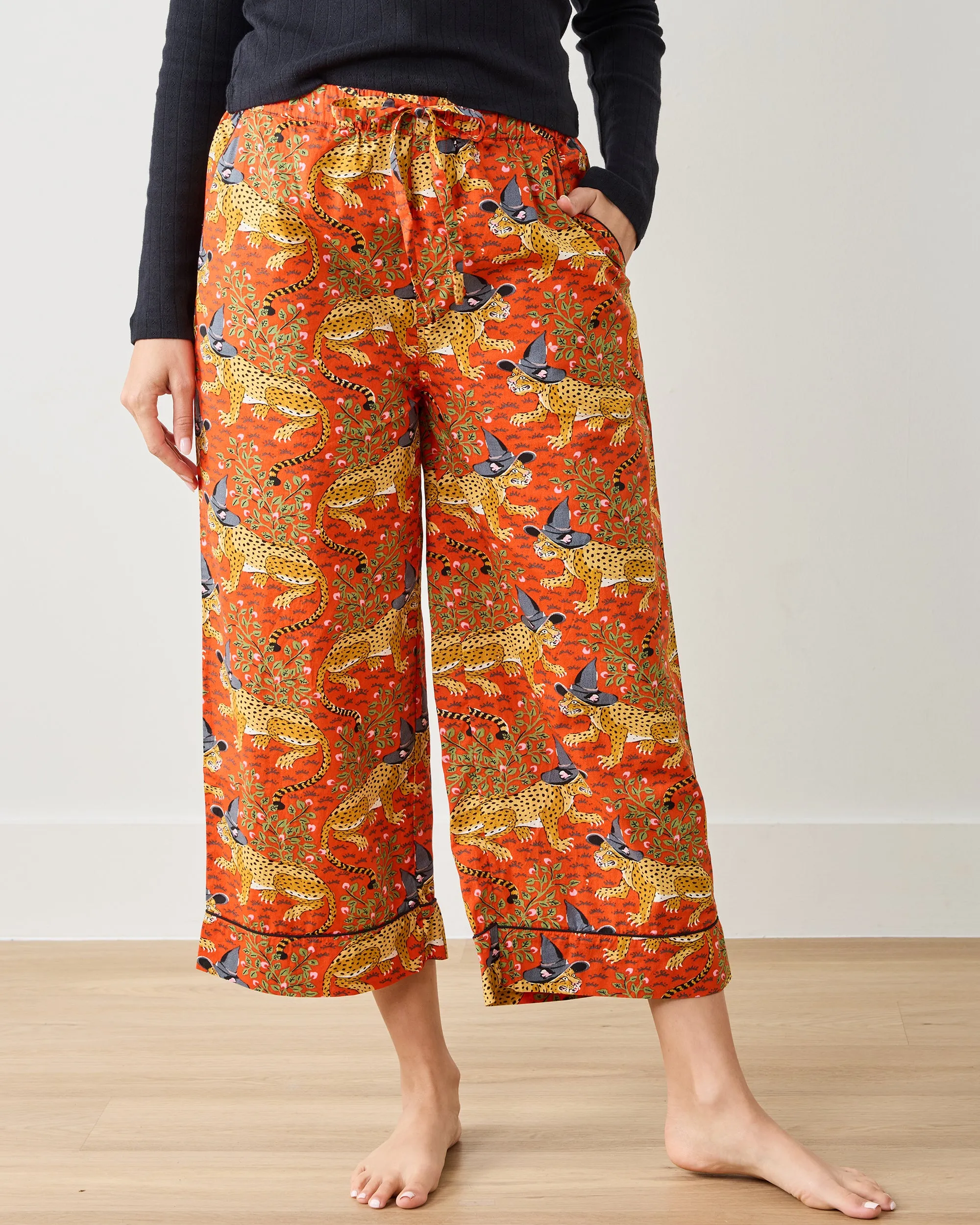 Witchy Bagheera - Cropped PJ Pants - Pumpkin Spice sold by Printfresh