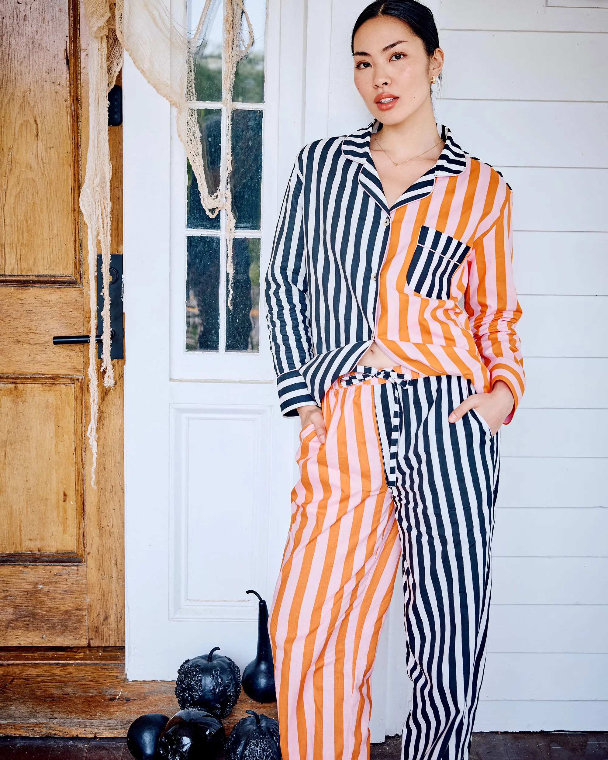 Showtime Stripes - Long PJ Set - Skeleton Candy sold by Printfresh