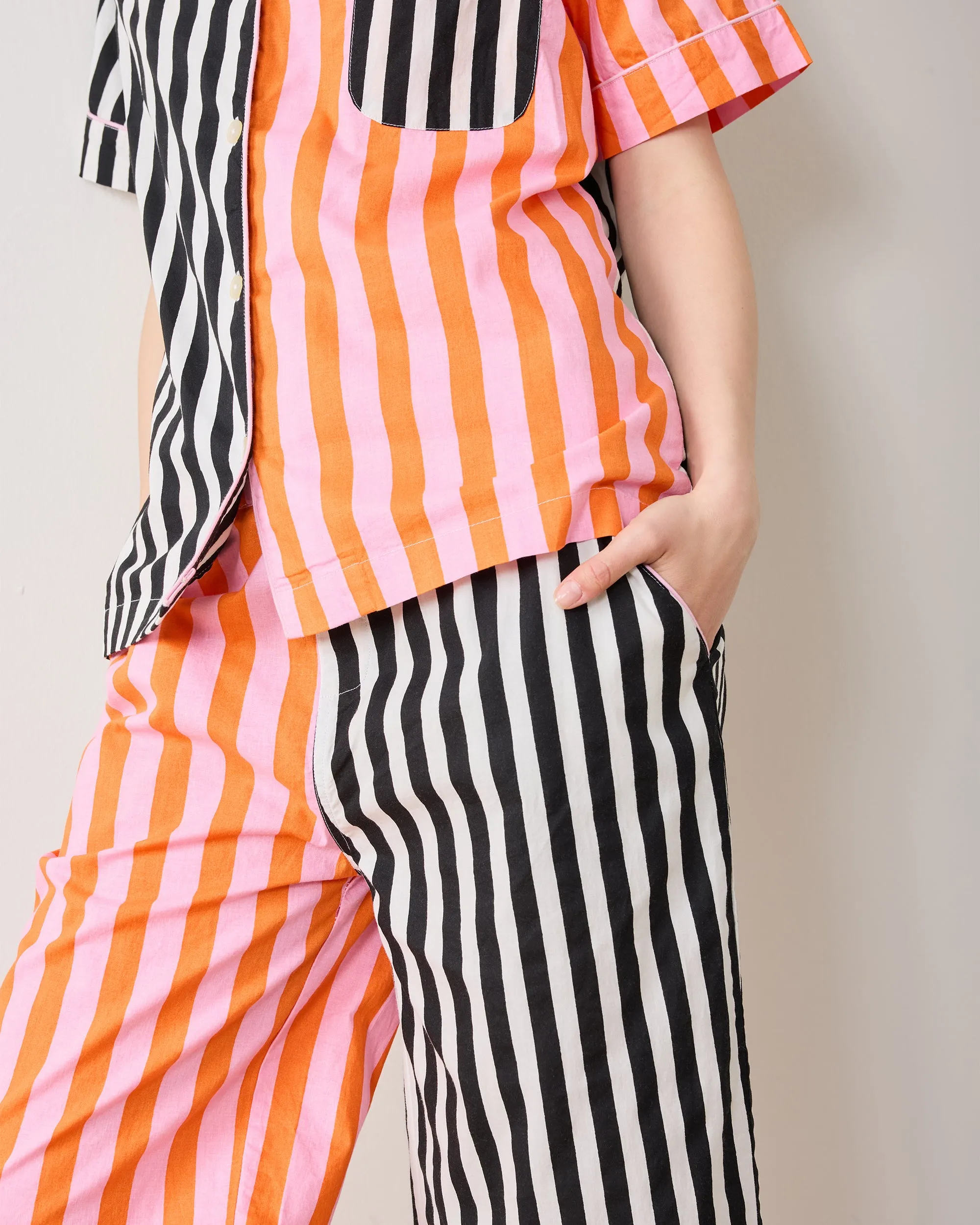 Showtime Stripes - Short Sleeve Top & Cropped Pants Set - Skeleton Candy sold by Printfresh product image thumbnail 4