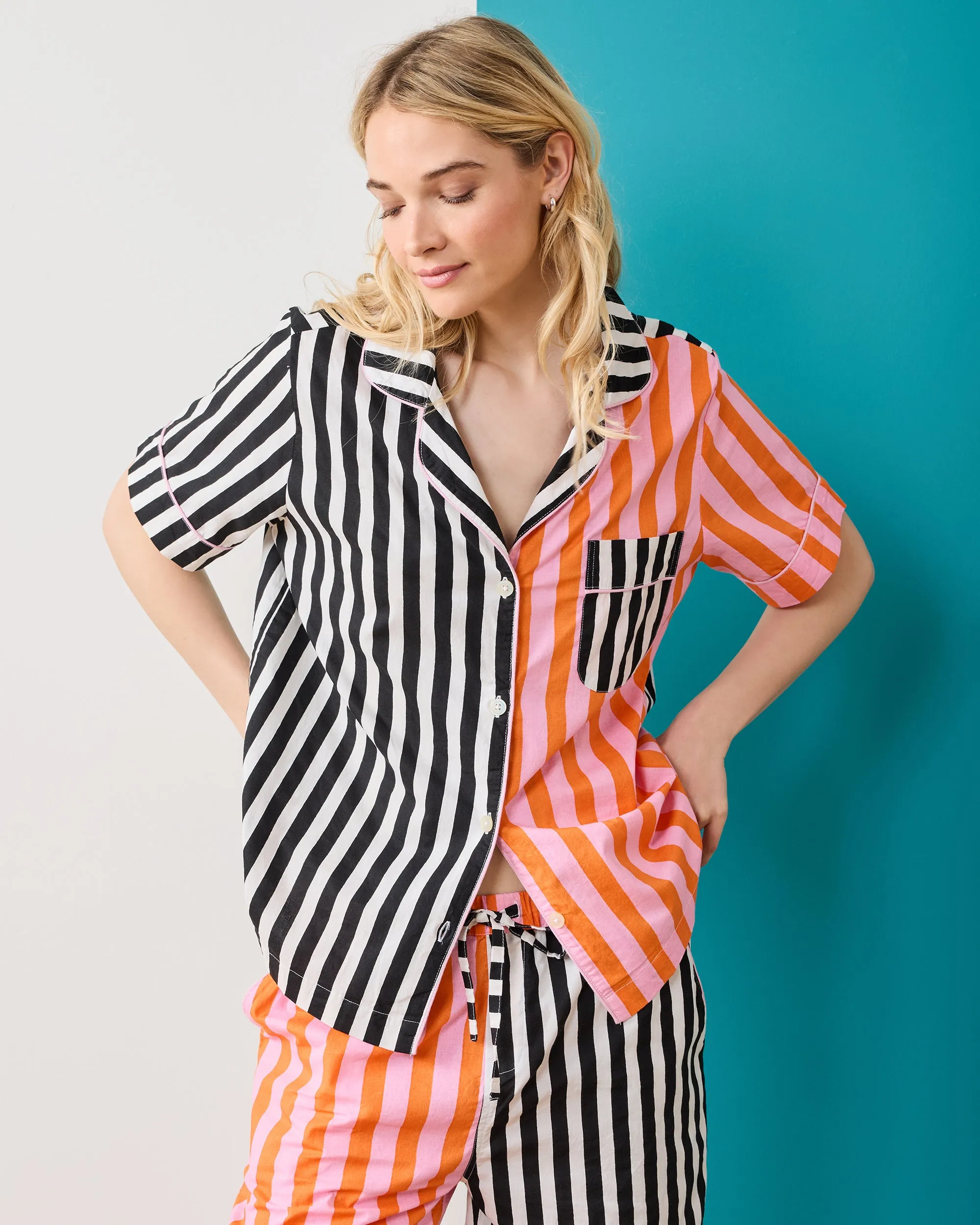 Showtime Stripes - Short Sleeve Top & Cropped Pants Set - Skeleton Candy sold by Printfresh