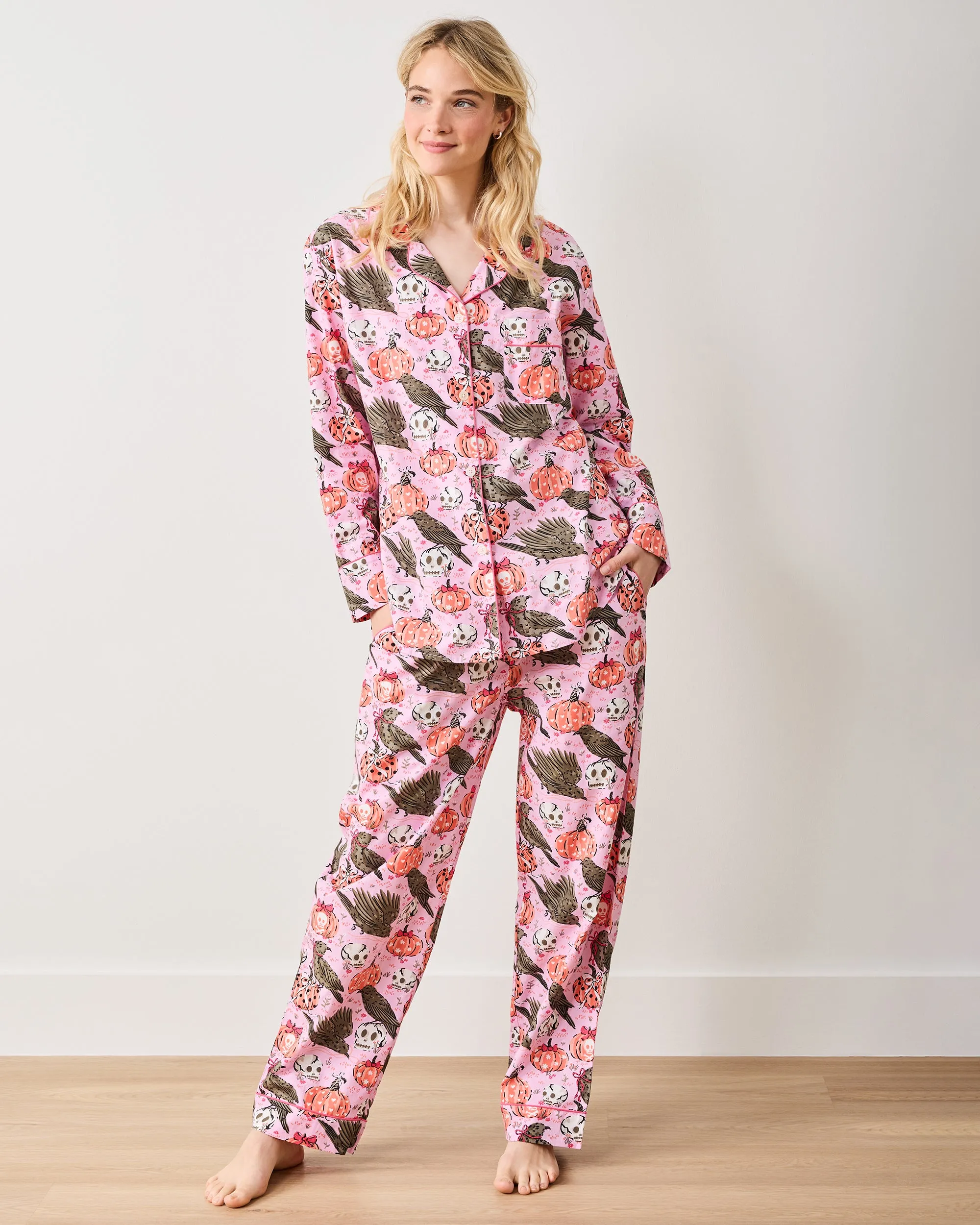 Sleepy Hollow - Long PJ Set - Nevermore Pink sold by Printfresh product image thumbnail 3