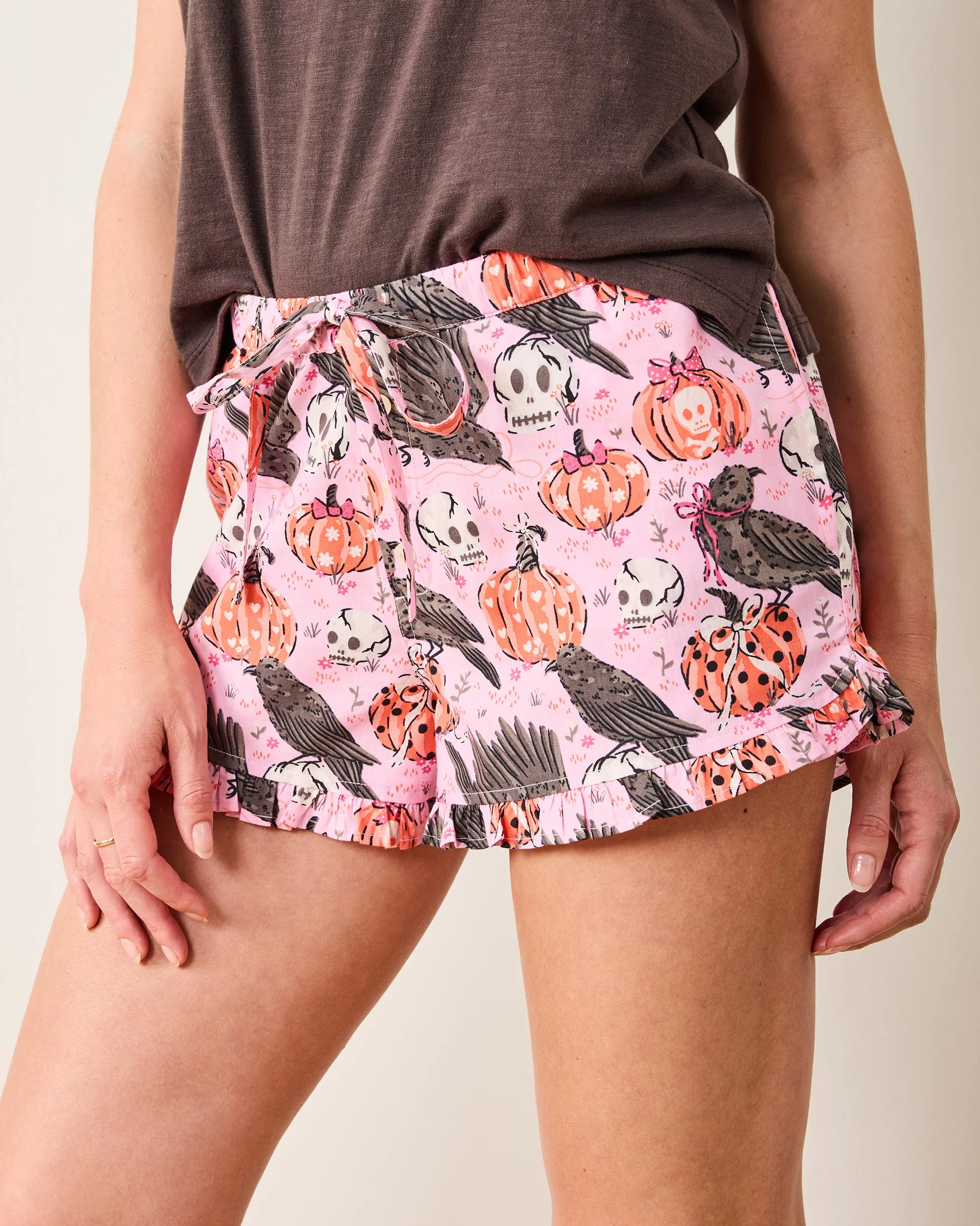 Sleepy Hollow - Ruffle Shorts - Nevermore Pink sold by Printfresh