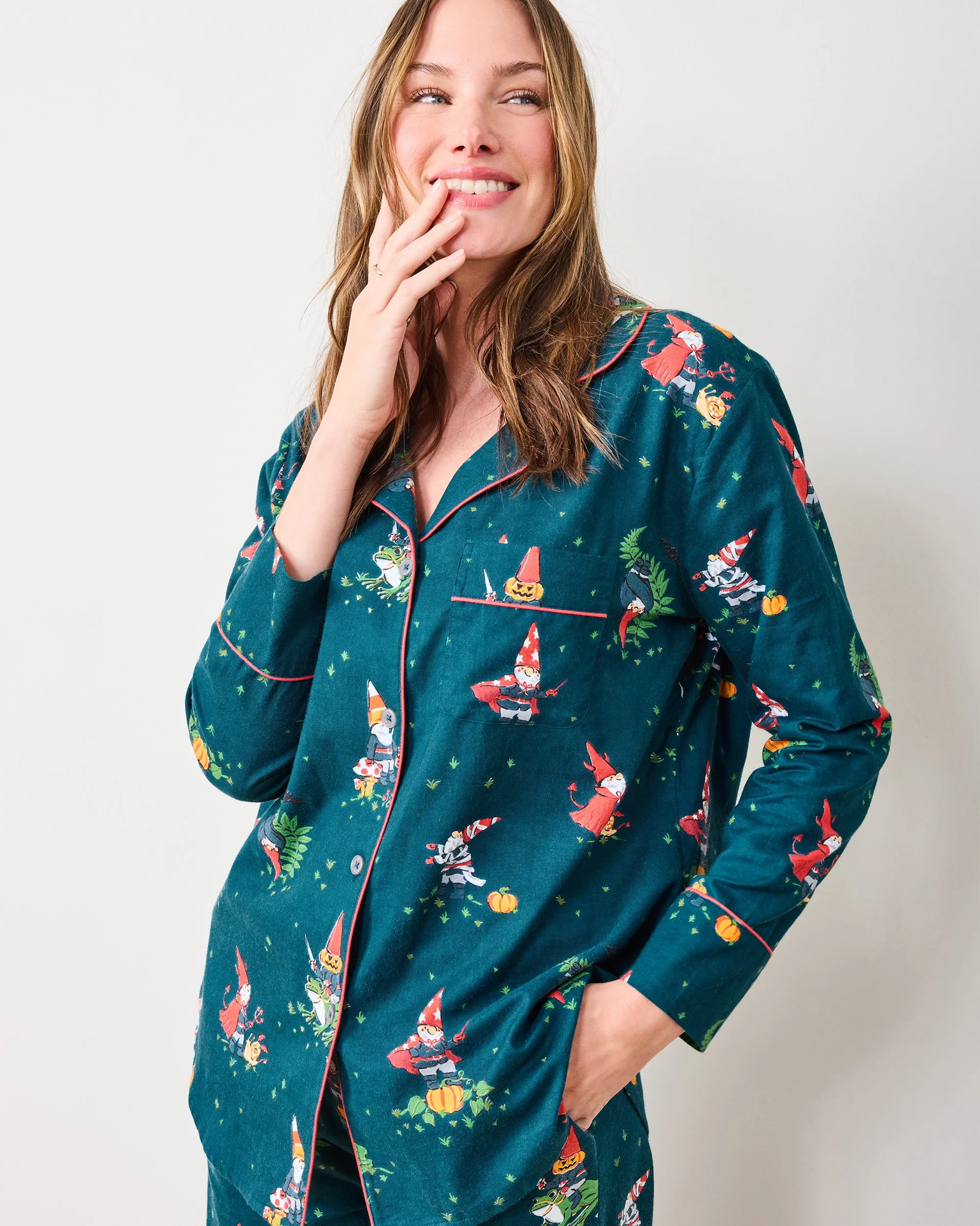 Mischief Night - Lightweight Flannel Long PJ Set - Nightfall Blue sold by Printfresh product image thumbnail 3