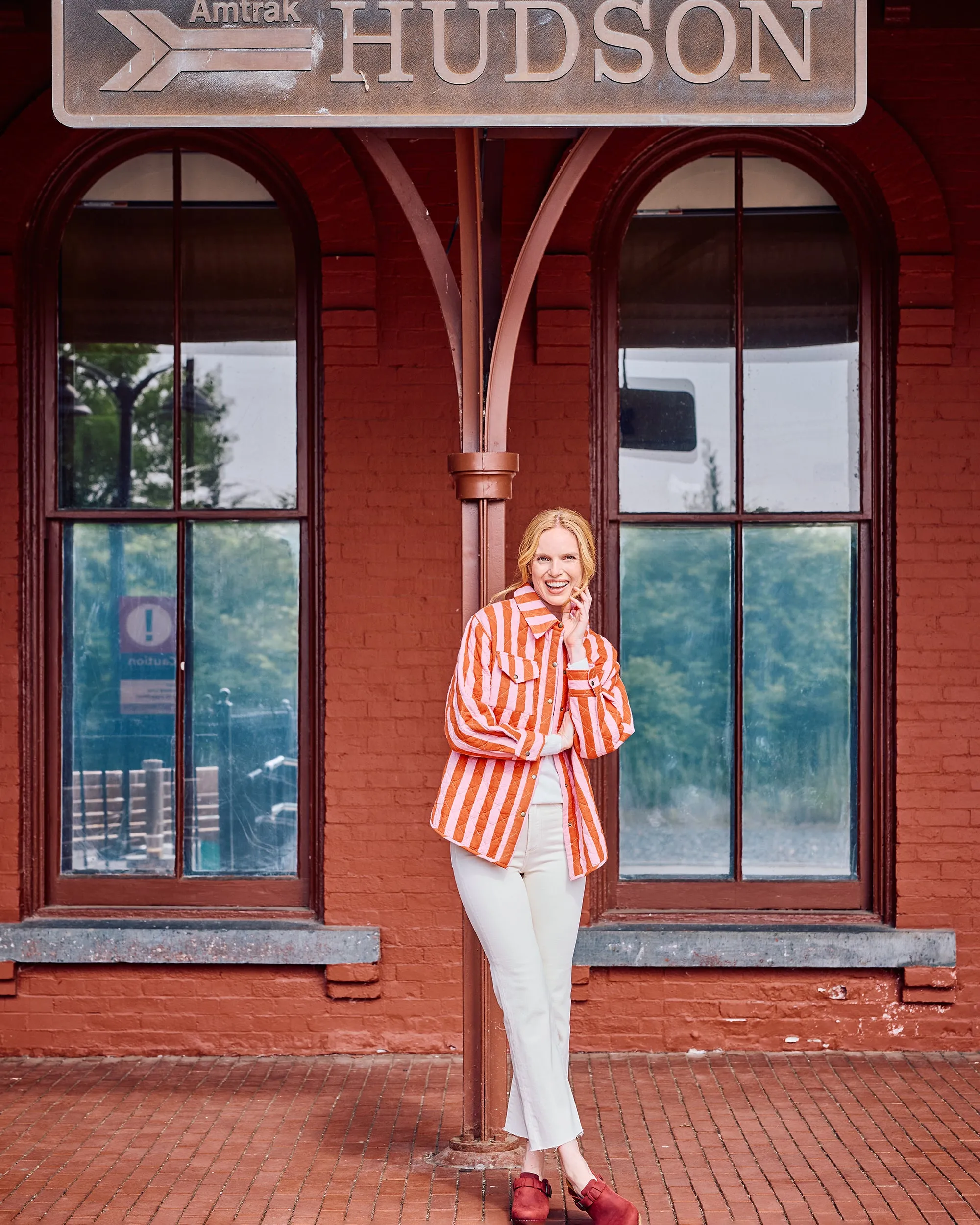 Bold Stripe - Quilted Jacket - Pink Copper sold by Printfresh product image thumbnail 2