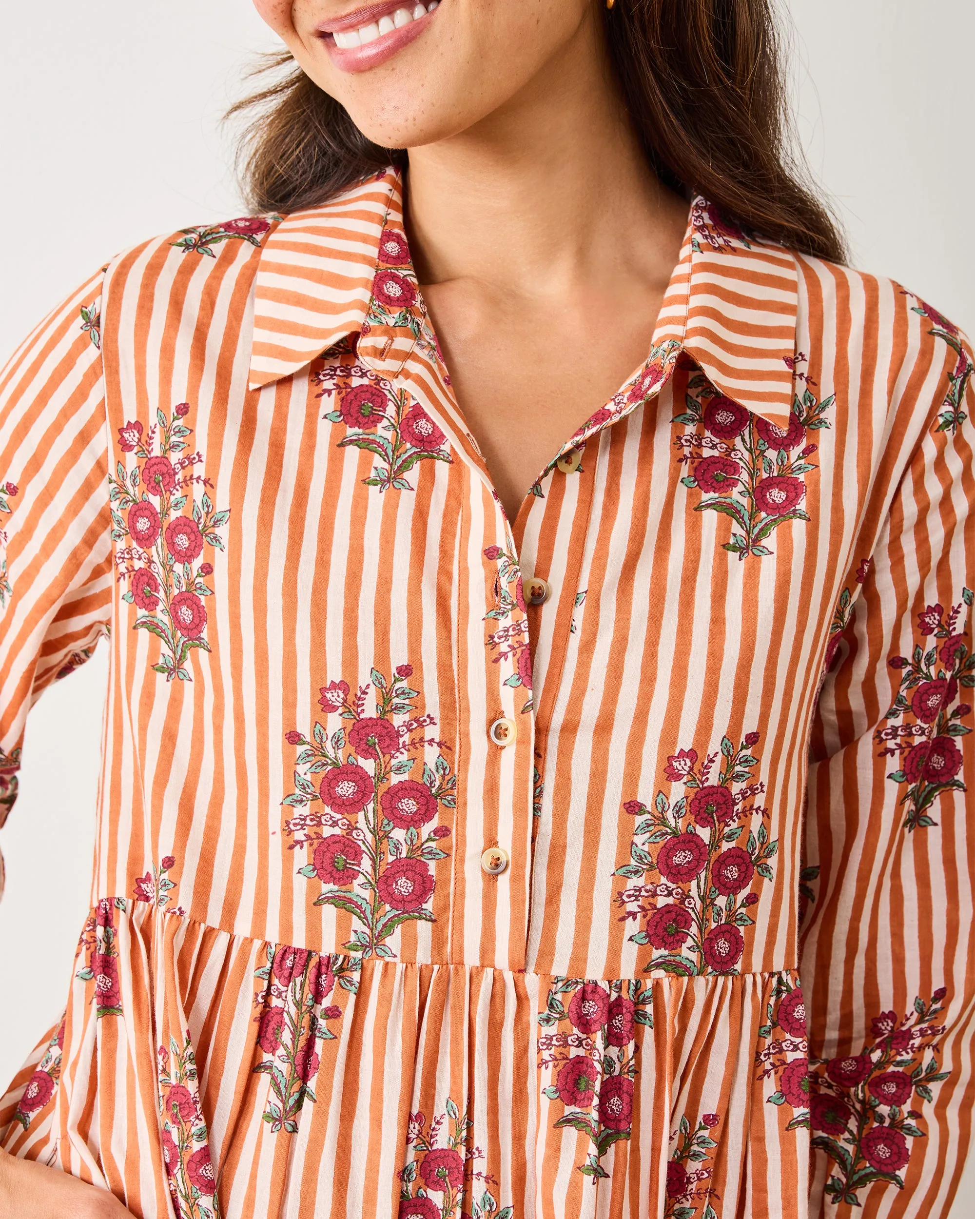 Wildflower Stripes - Juniper Dress - Ivory Wine sold by Printfresh product image thumbnail 2