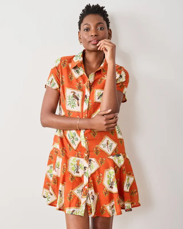 Birds Of India - Gracie Dress - Copper sold by Printfresh