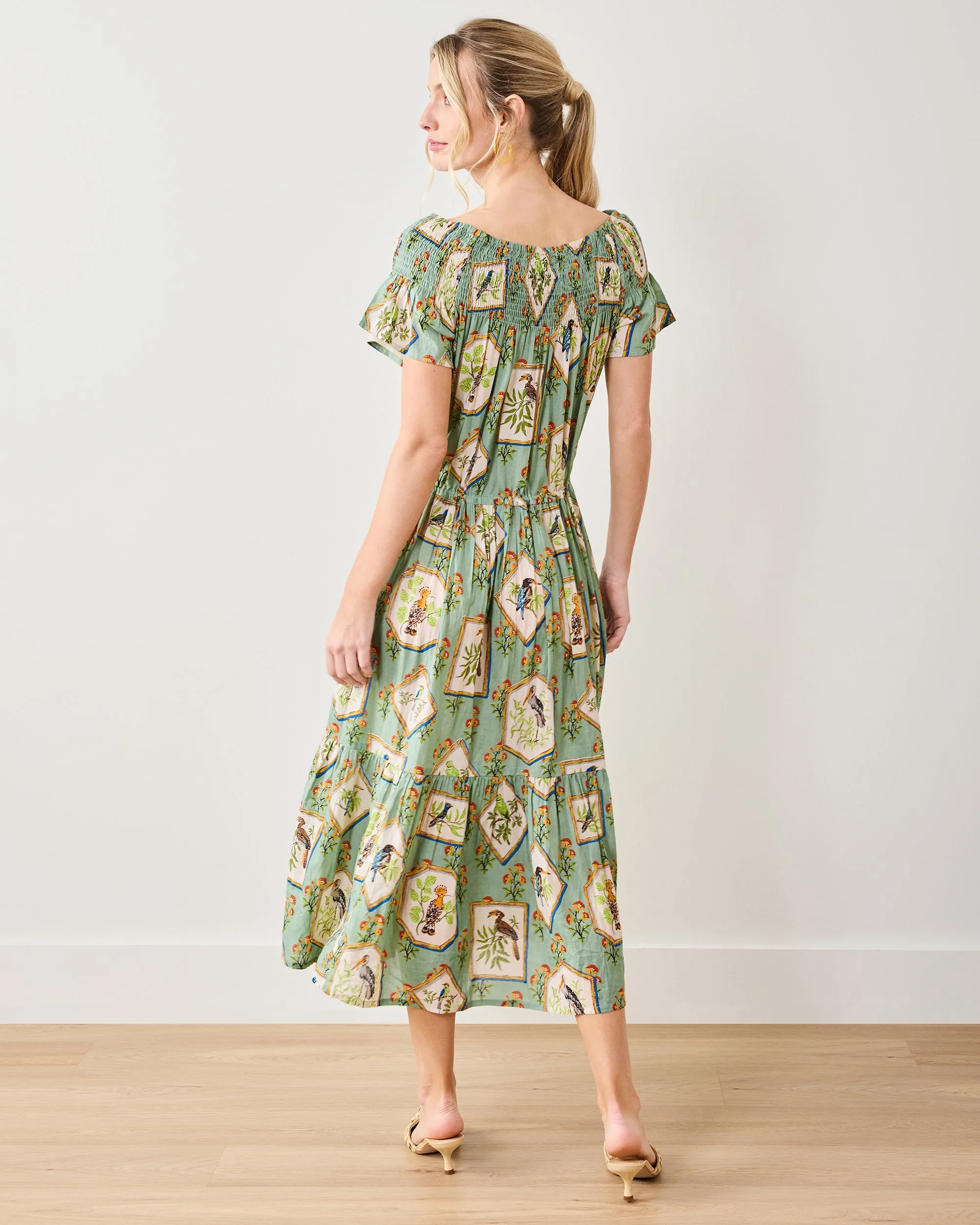 Birds Of India - Eyes on You Dress - Sage sold by Printfresh product image thumbnail 2