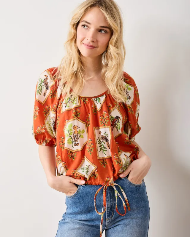 Birds of India - Piper Blouse - Copper sold by Printfresh