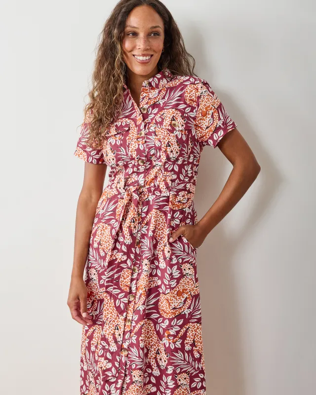 City Cats - Juliette Dress - Maroon Night sold by Printfresh