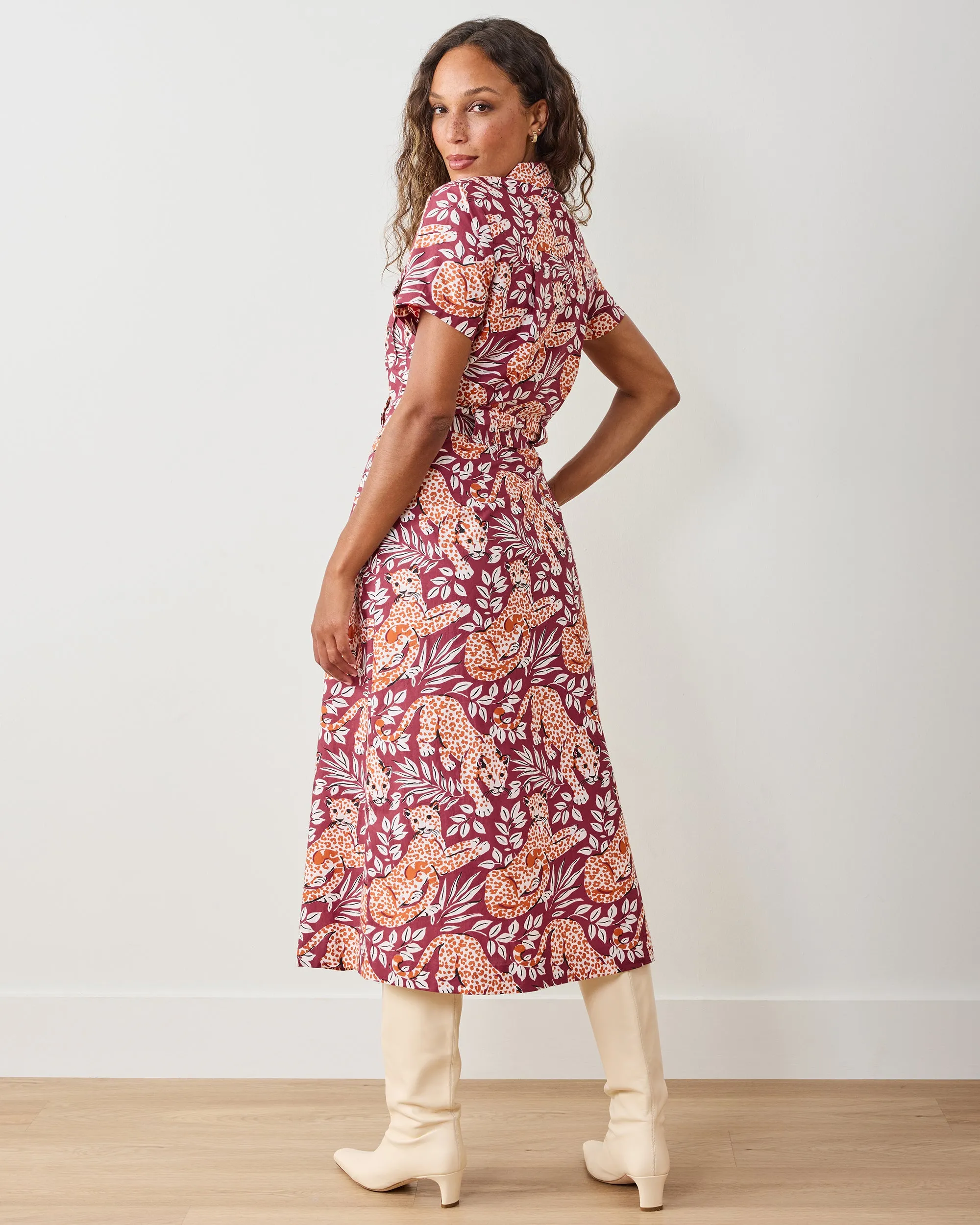 City Cats - Juliette Dress - Maroon Night sold by Printfresh product image thumbnail 5