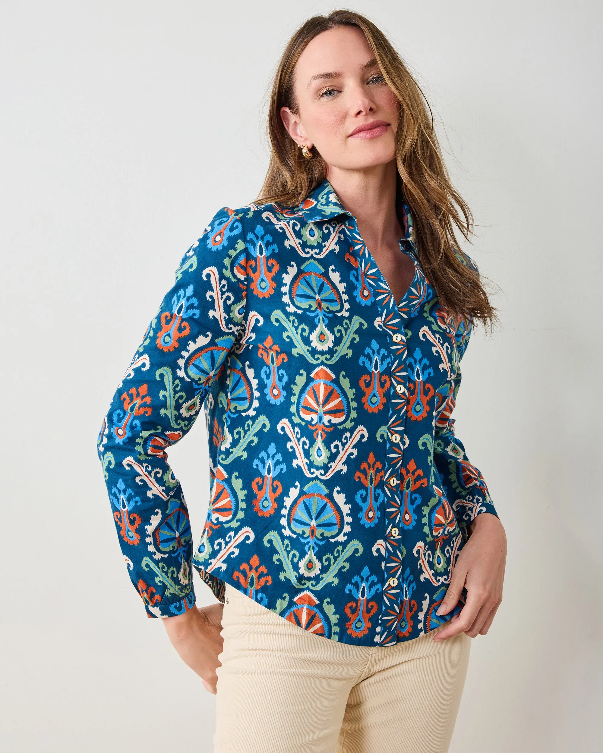 Eclectic Ikat - Edith Blouse - Navy sold by Printfresh product image thumbnail 5