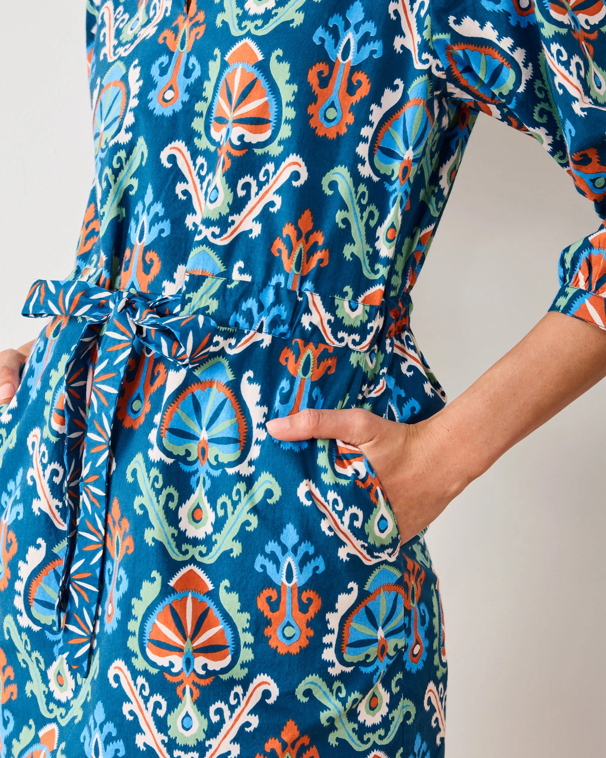 Eclectic Ikat - Genevieve Dress - Navy sold by Printfresh product image thumbnail 3
