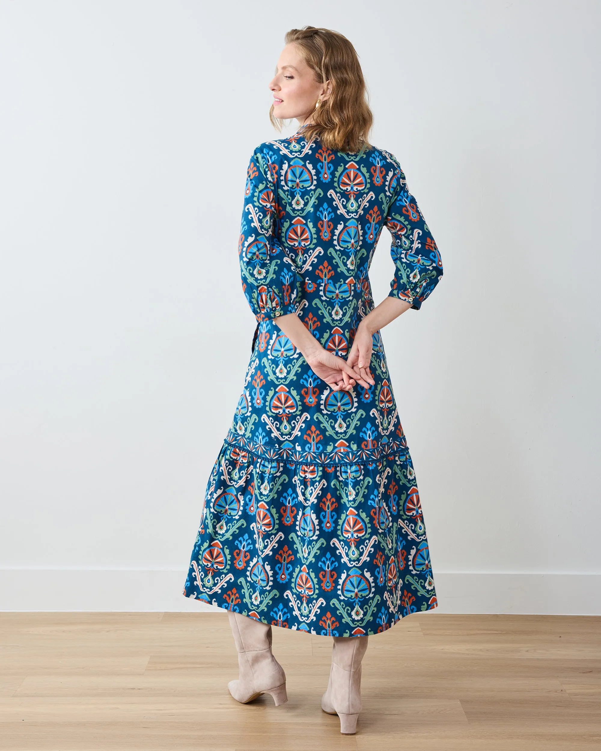 Eclectic Ikat - Abigail Dress - Navy sold by Printfresh product image thumbnail 5