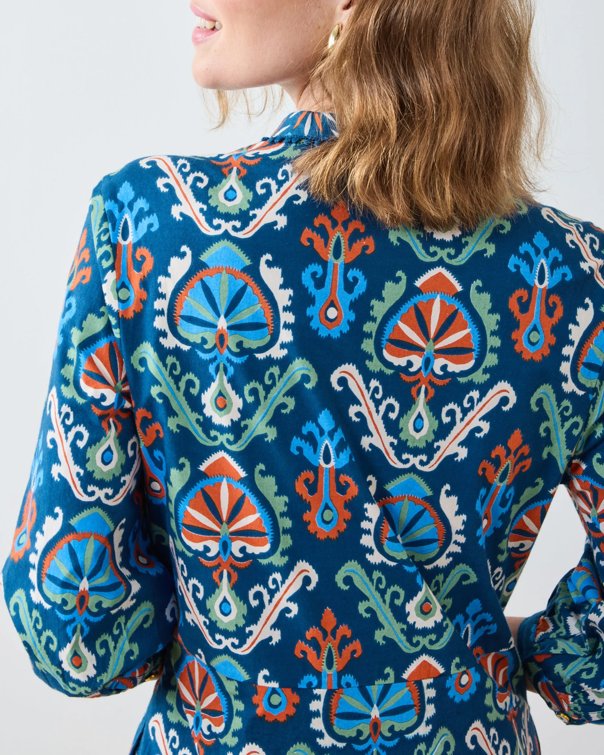 Eclectic Ikat - Abigail Dress - Navy sold by Printfresh product image thumbnail 4