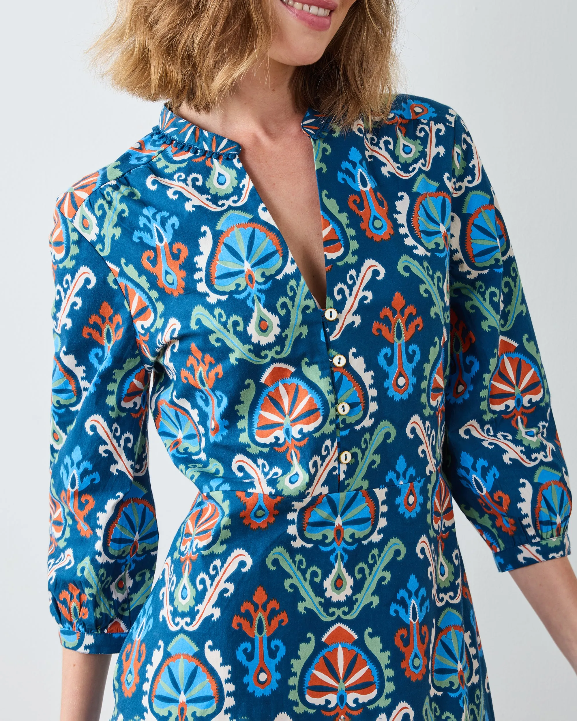 Eclectic Ikat - Abigail Dress - Navy sold by Printfresh product image thumbnail 3