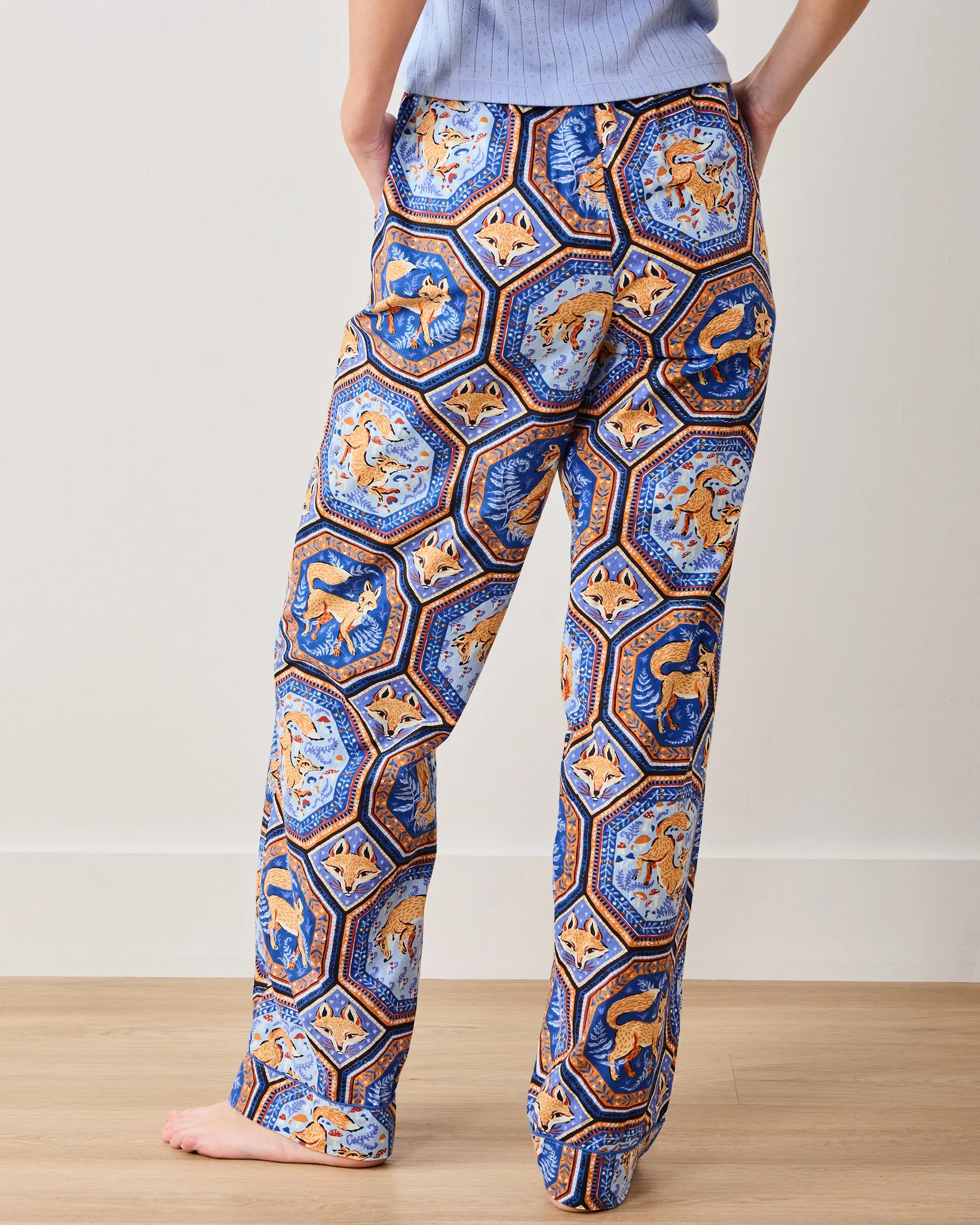 Fancy Fox - Tall PJ Pants - French Blue sold by Printfresh product image thumbnail 4