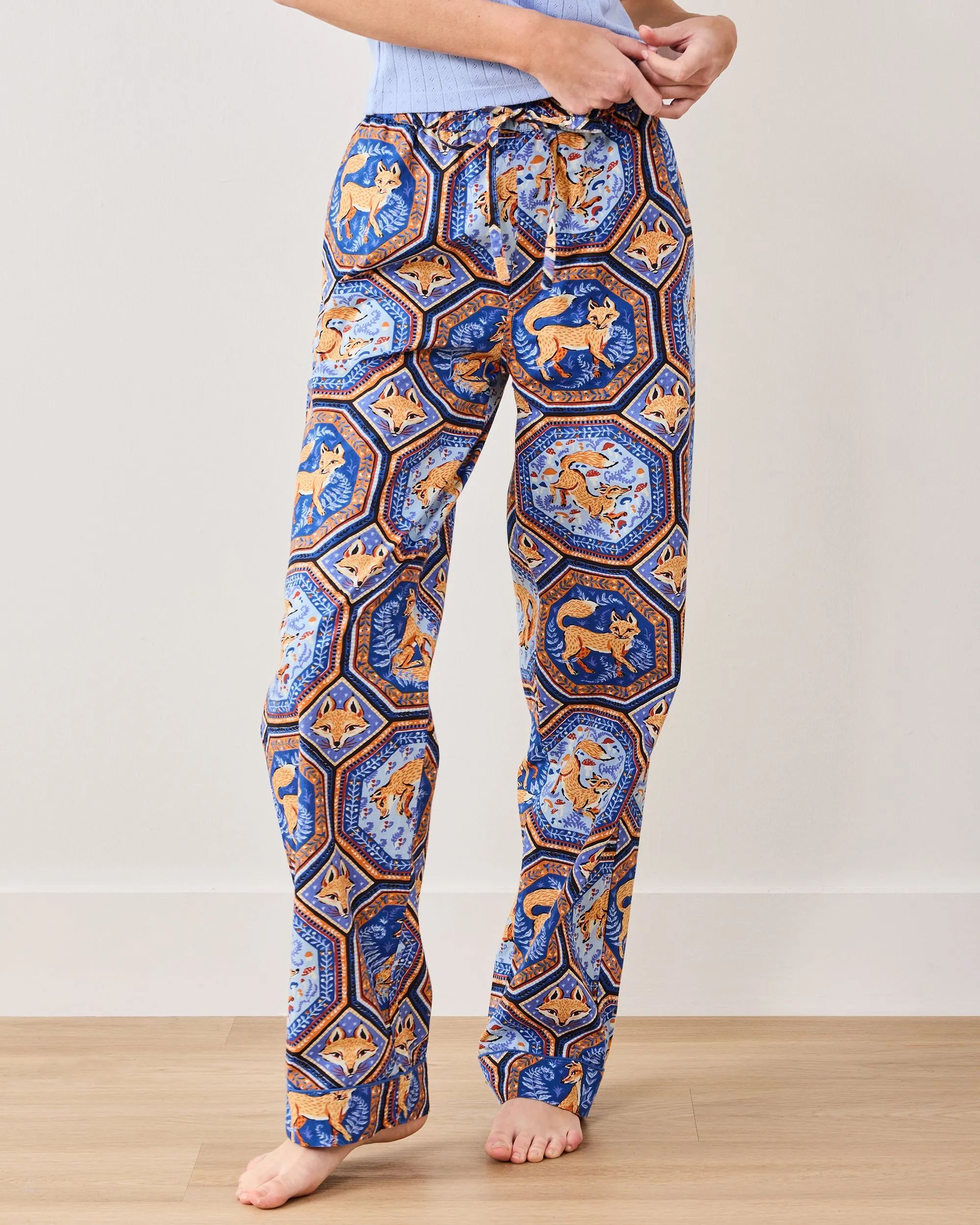 Fancy Fox - Tall PJ Pants - French Blue sold by Printfresh product image thumbnail 3