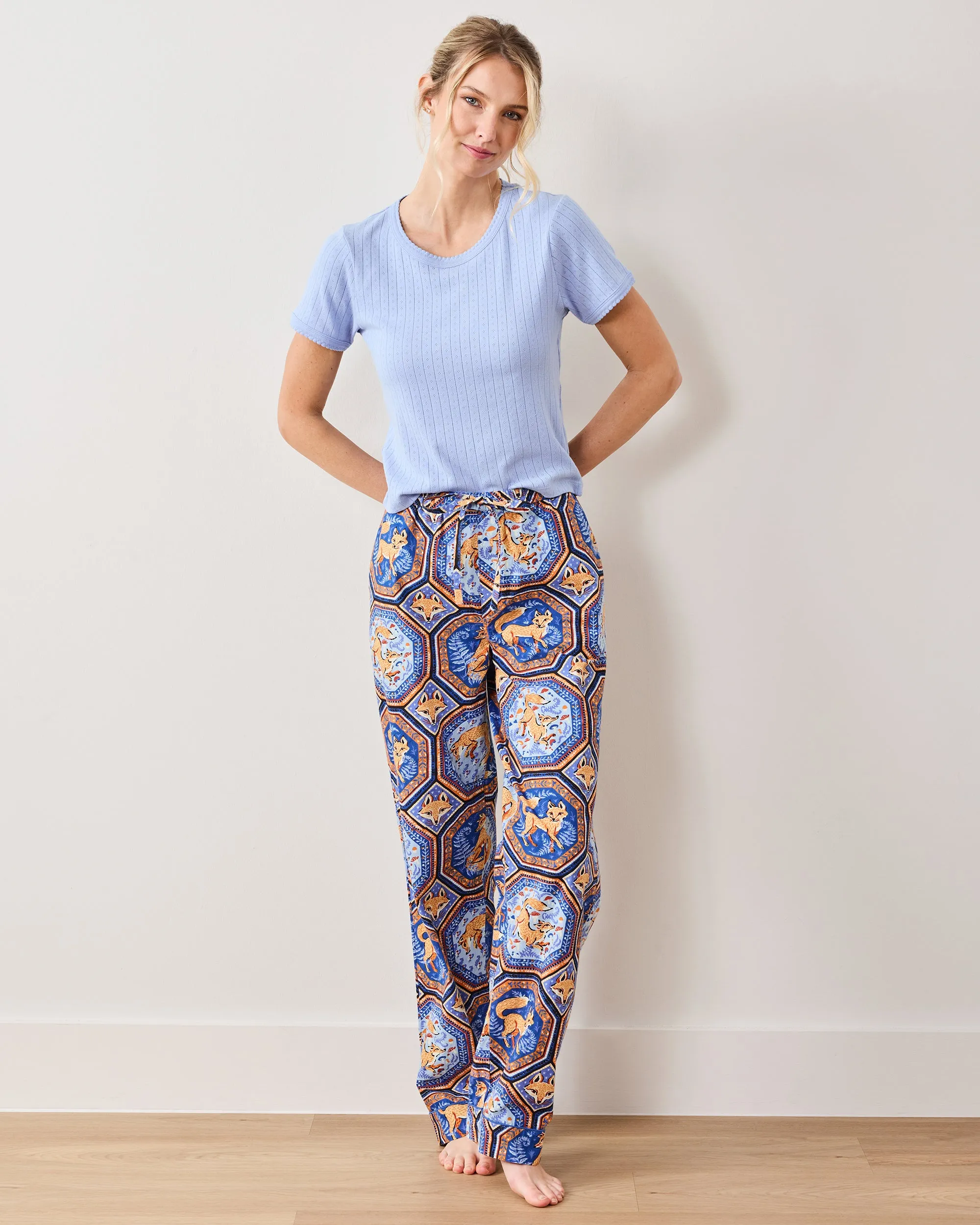 Fancy Fox - Petite PJ Pants - French Blue sold by Printfresh product image thumbnail 3