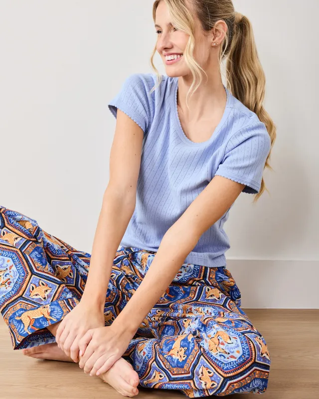 Fancy Fox - Petite PJ Pants - French Blue sold by Printfresh