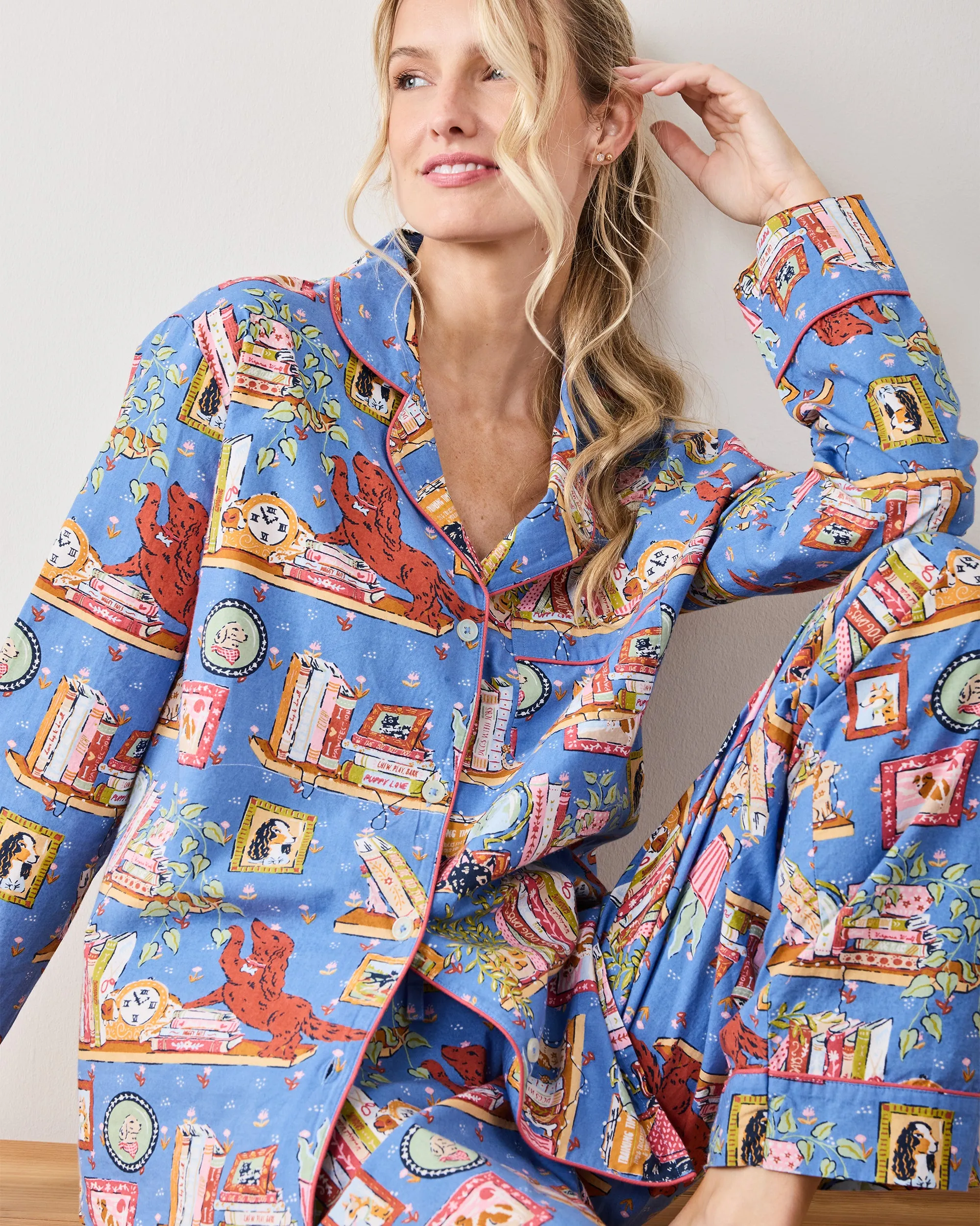 Unleashed Stories - Tall Long PJ Set - Bookkeeper Blue sold by Printfresh product image thumbnail 2