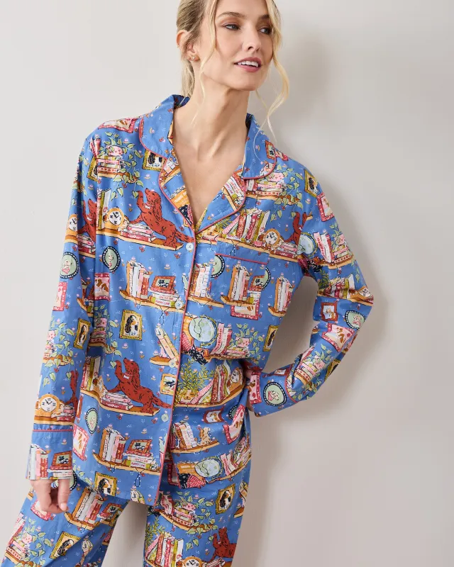 Unleashed Stories - Petite Long PJ Set - Bookkeeper Blue sold by Printfresh
