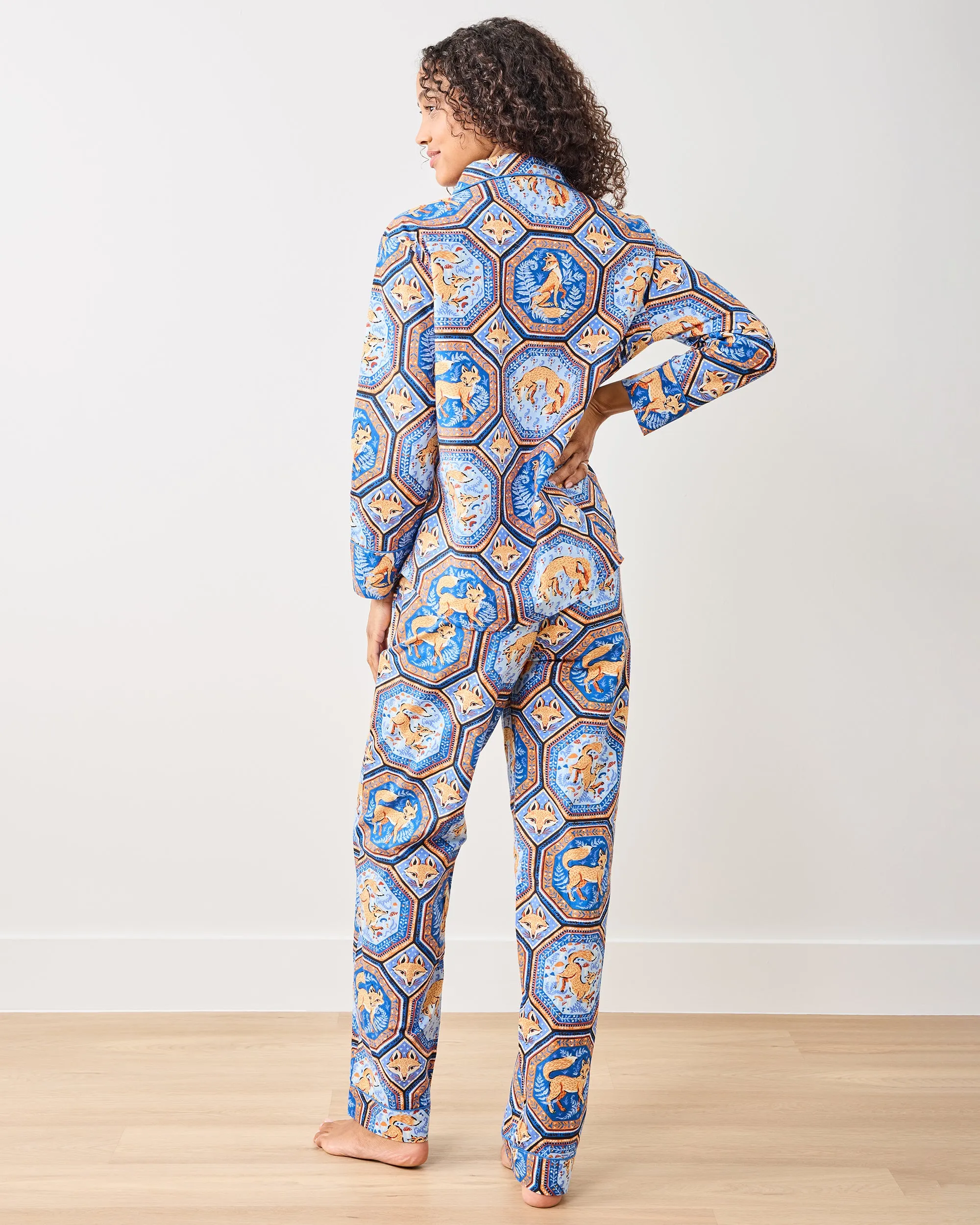 Fancy Fox - Tall Long PJ Set - French Blue sold by Printfresh product image thumbnail 3