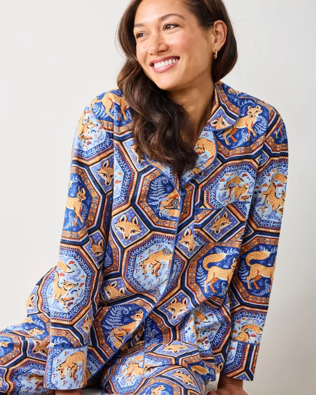 Fancy Fox - Petite Long PJ Set - French Blue sold by Printfresh