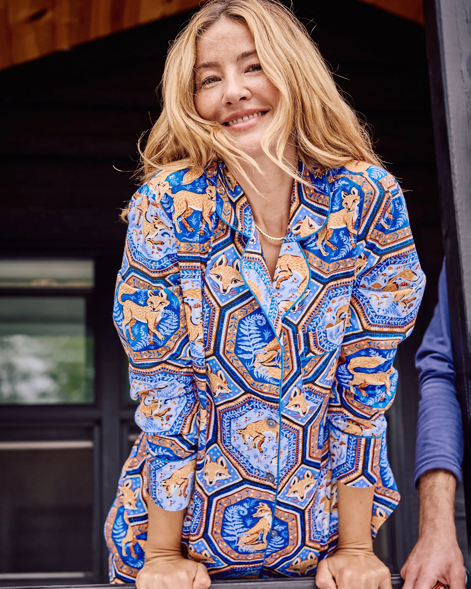 Fancy Fox - Petite Long PJ Set - French Blue sold by Printfresh product image thumbnail 5