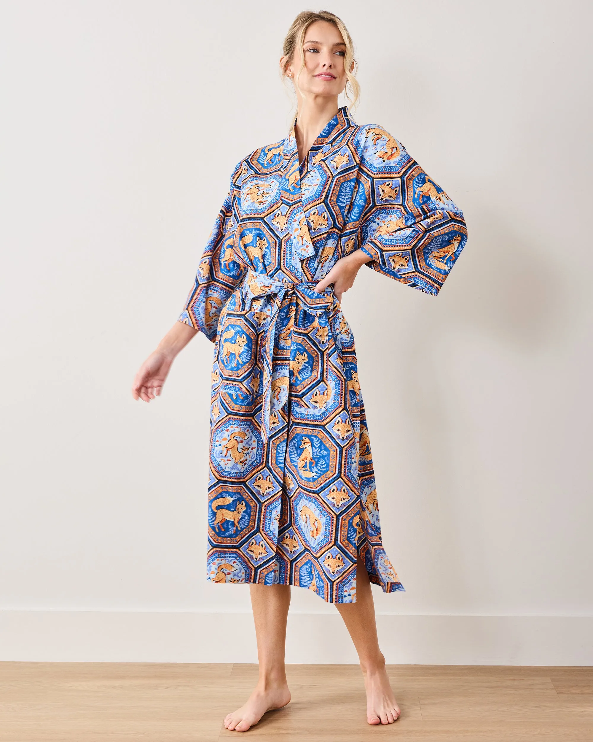 Fancy Fox - Robe - French Blue sold by Printfresh product image thumbnail 2