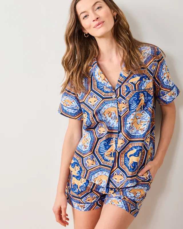 Fancy Fox - Short PJ Set - French Blue sold by Printfresh