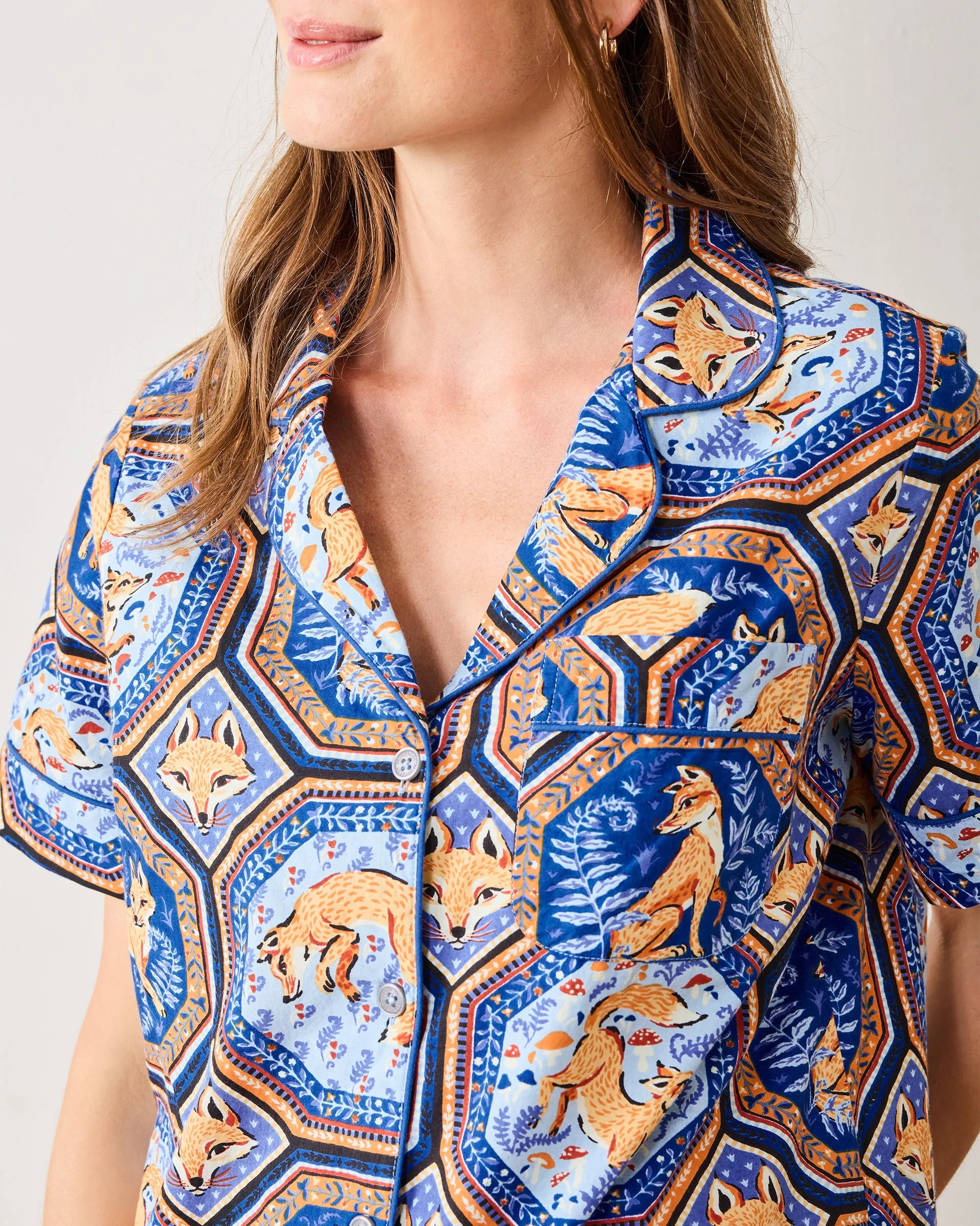 Fancy Fox - Short PJ Set - French Blue sold by Printfresh product image thumbnail 5