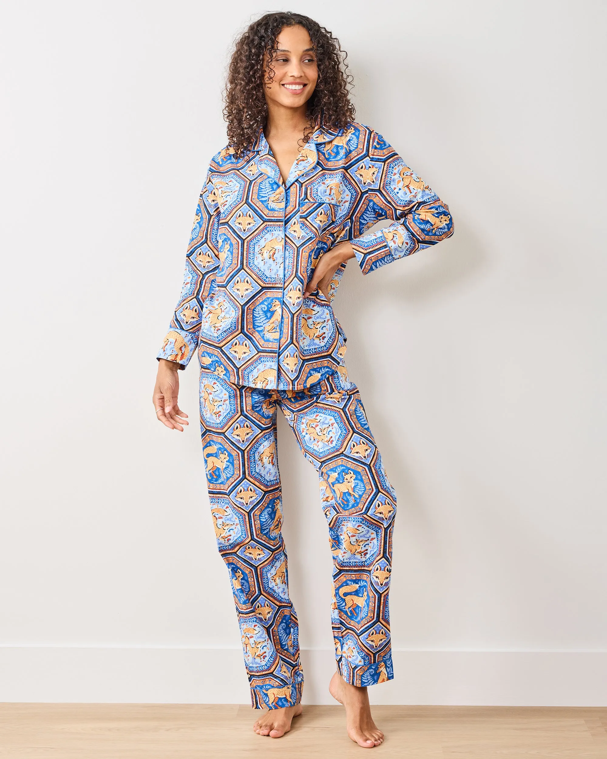 Fancy Fox - Long PJ Set - French Blue sold by Printfresh product image thumbnail 2